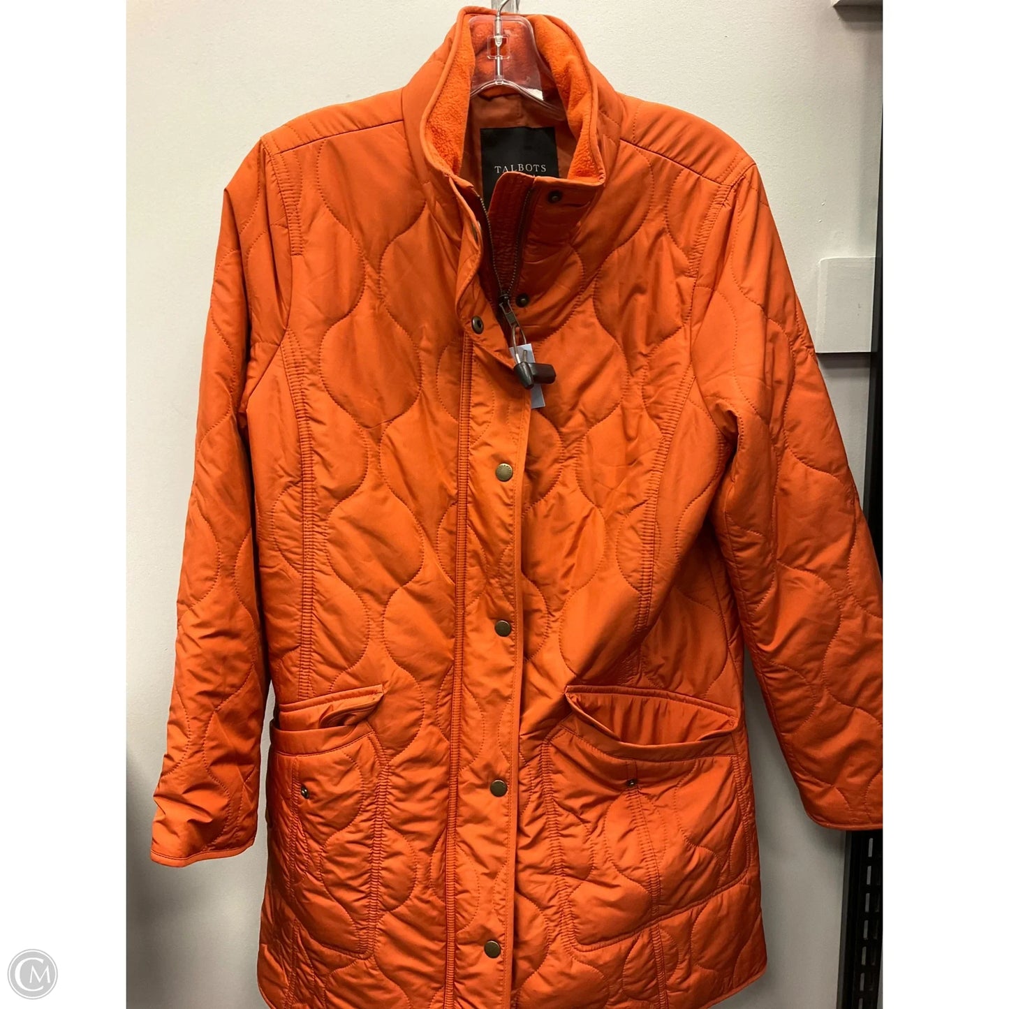 Jacket Puffer & Quilted By Talbots In Orange, Size: M