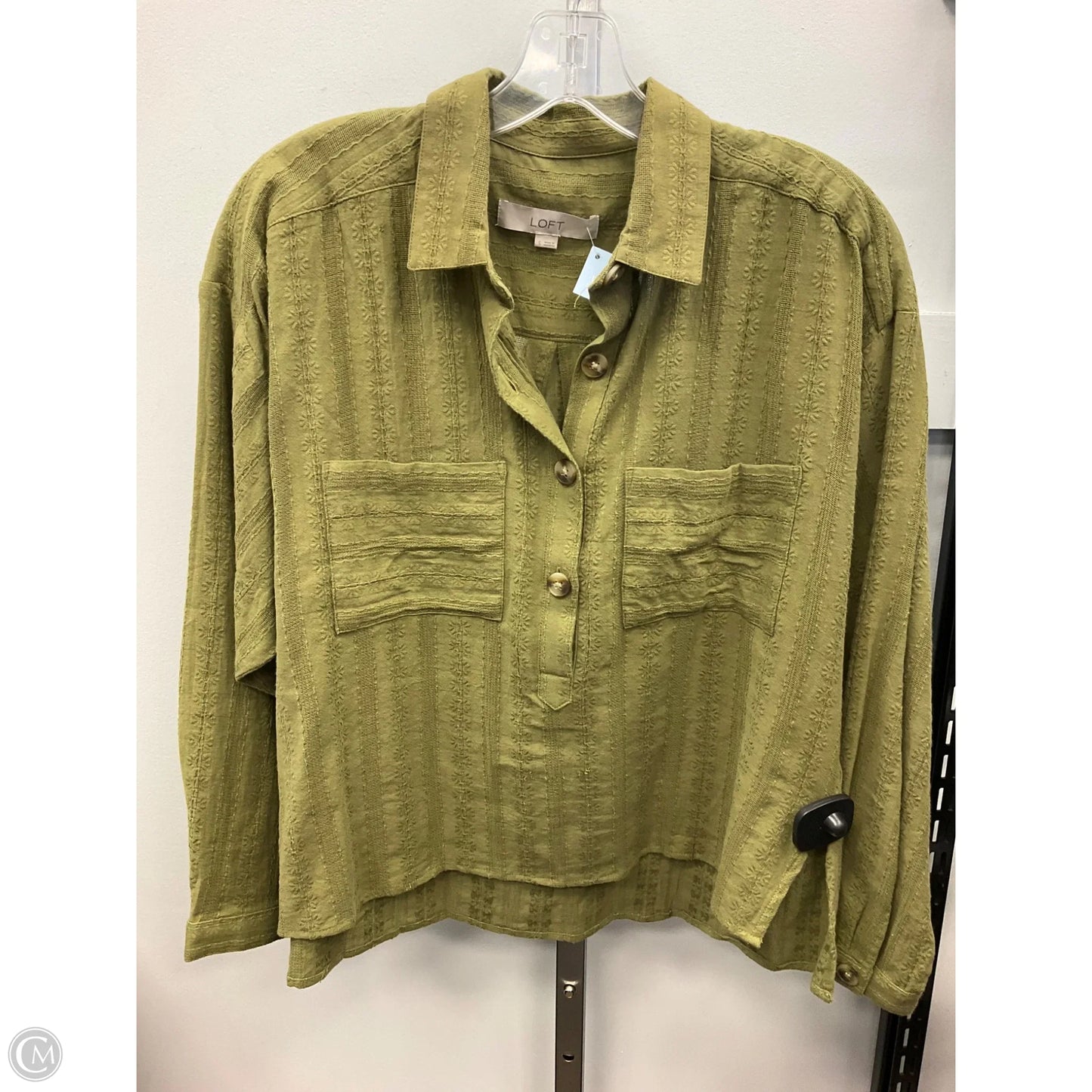 Top Long Sleeve By Loft In Green, Size: S