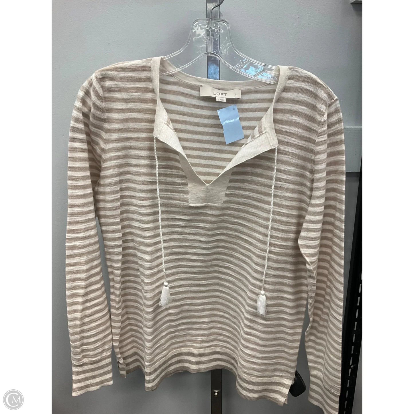 Top Long Sleeve By Loft In Striped Pattern, Size: S