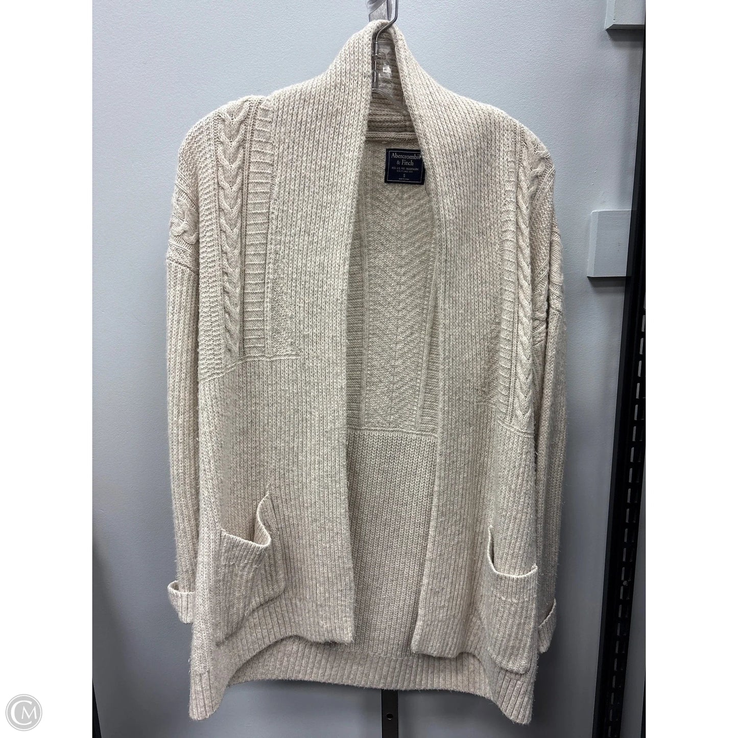 Sweater Cardigan By Abercrombie And Fitch In Tan, Size: S