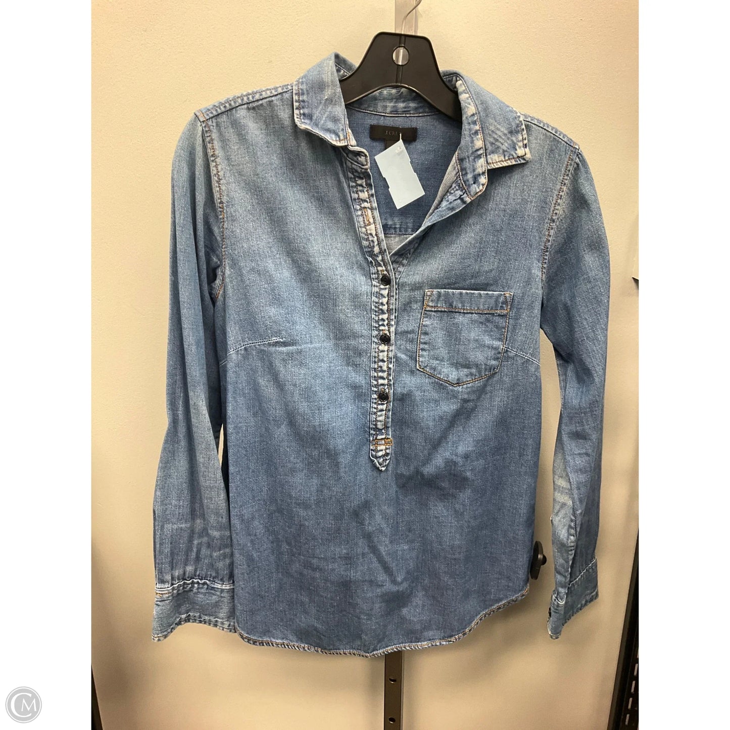 Top Long Sleeve By J. Crew In Blue Denim, Size: 0