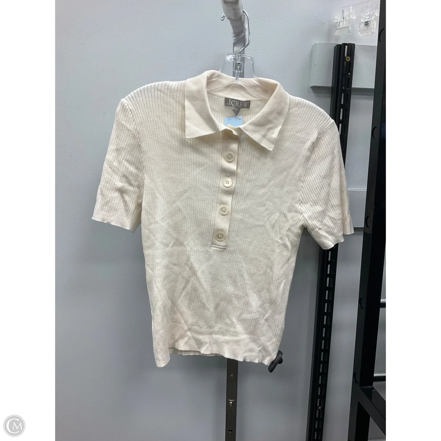 Sweater Short Sleeve By J. Crew In Cream, Size: M