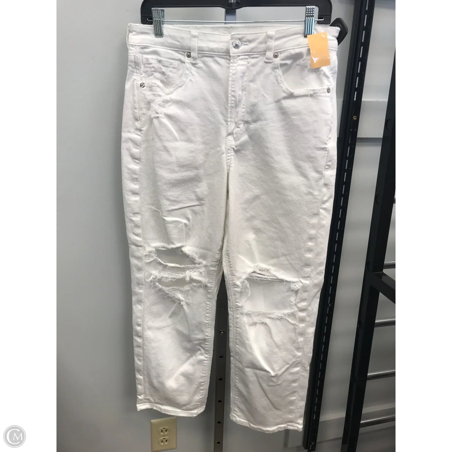 Jeans Cropped By American Eagle In White, Size: 12