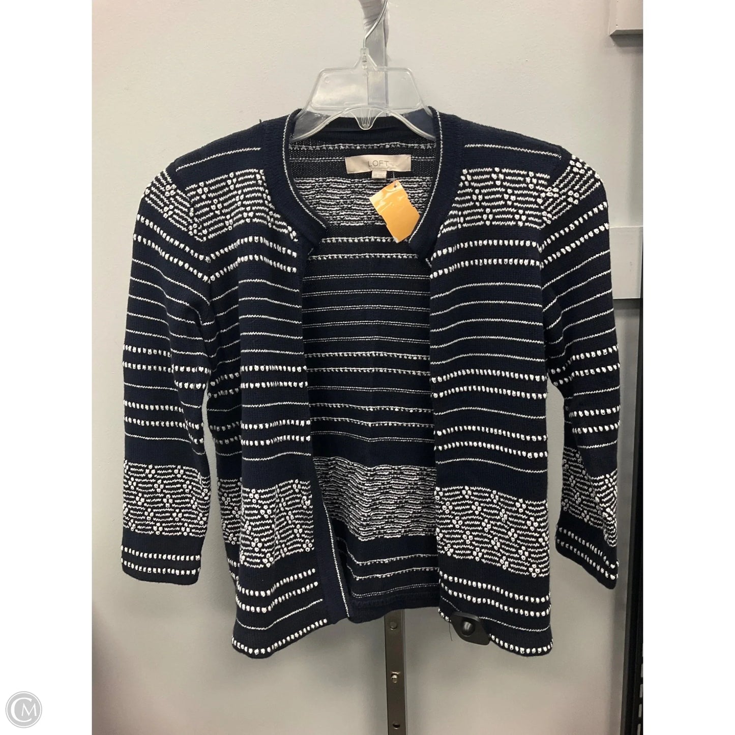 Sweater Cardigan By Loft In Navy, Size: Xs