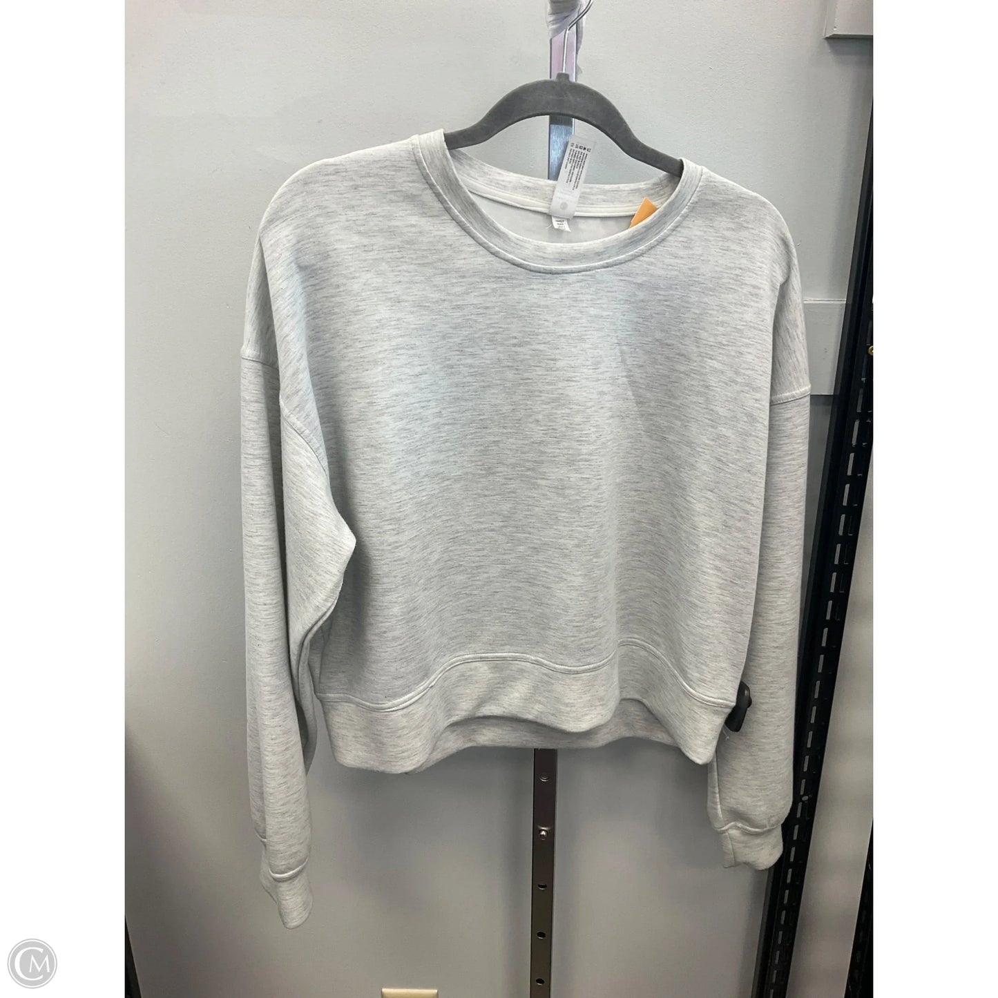 Athletic Top Long Sleeve Crewneck By Yogalicious In Grey, Size: L