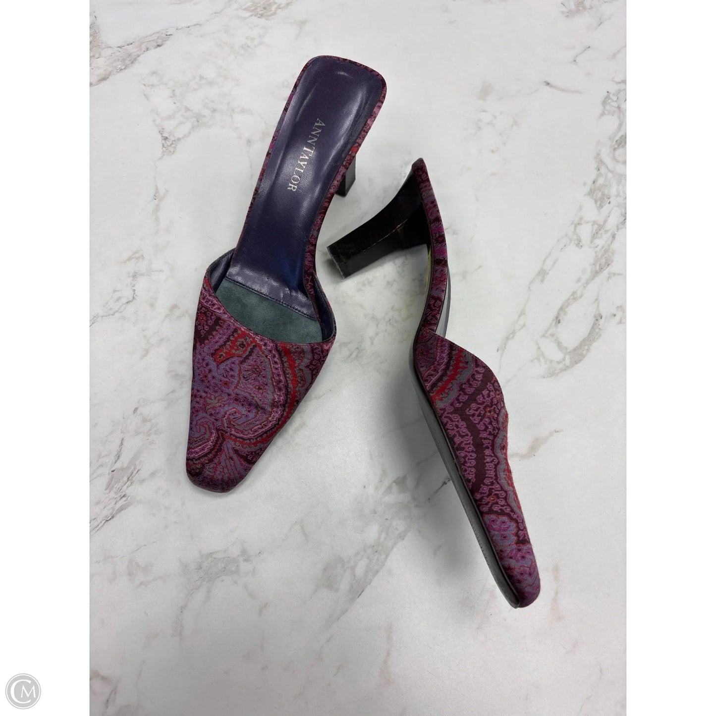 Shoes Heels Block By Ann Taylor In Paisley Print, Size: 7.5