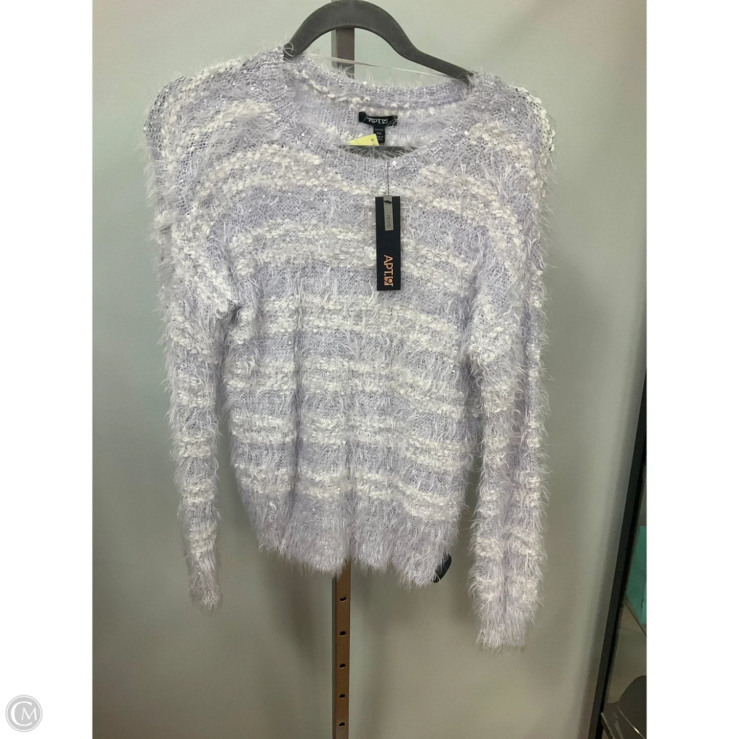 Sweater By Apt 9 In Purple & White, Size: Mp