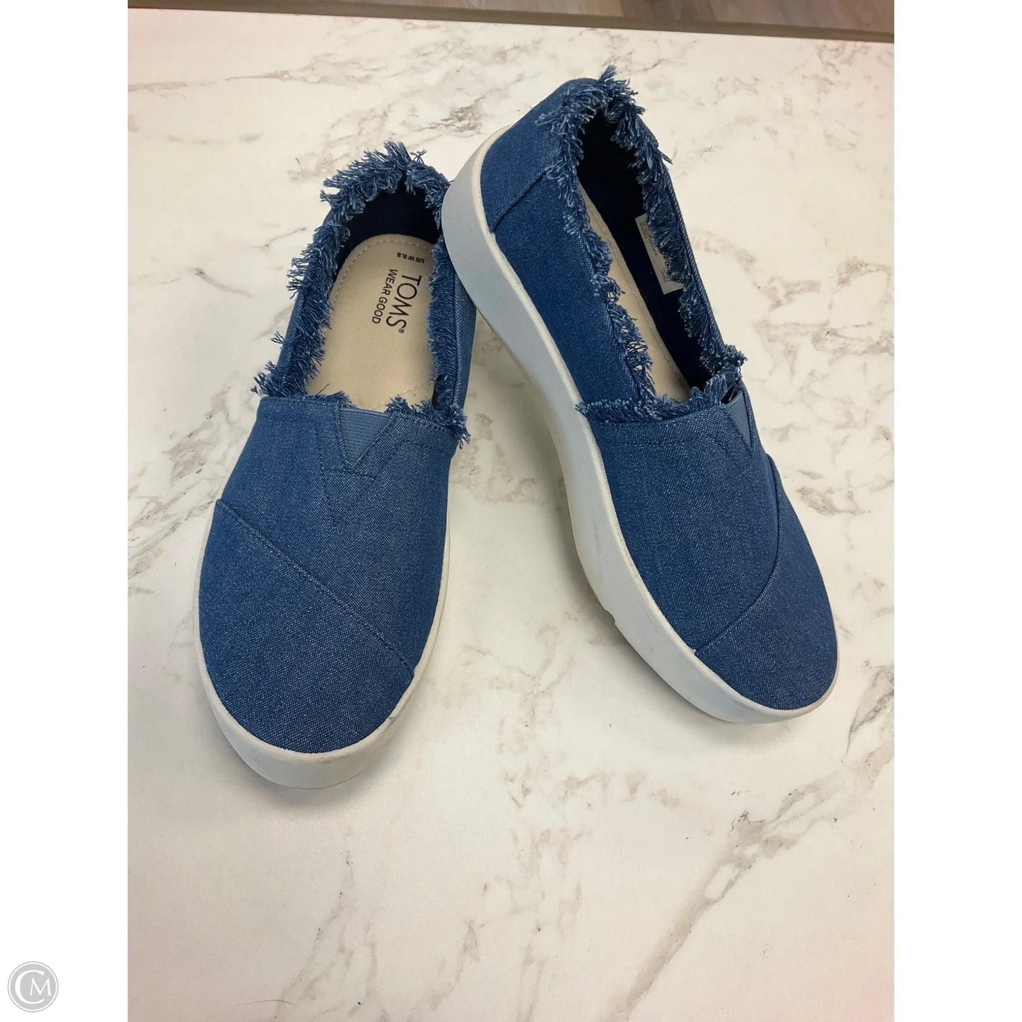 Shoes Flats By Toms In Blue Denim, Size: 9.5