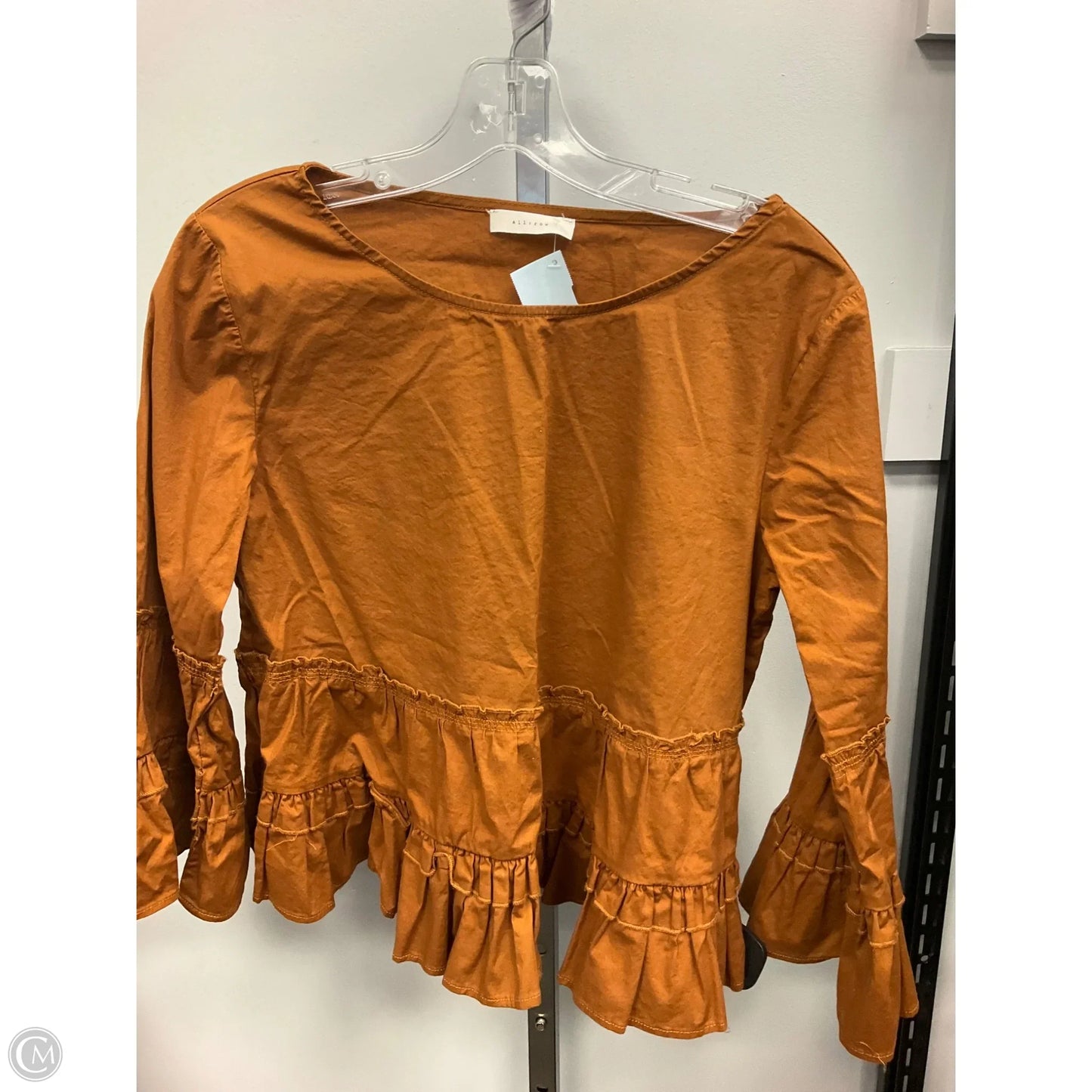 Top Long Sleeve By Clothes Mentor In Tan, Size: S