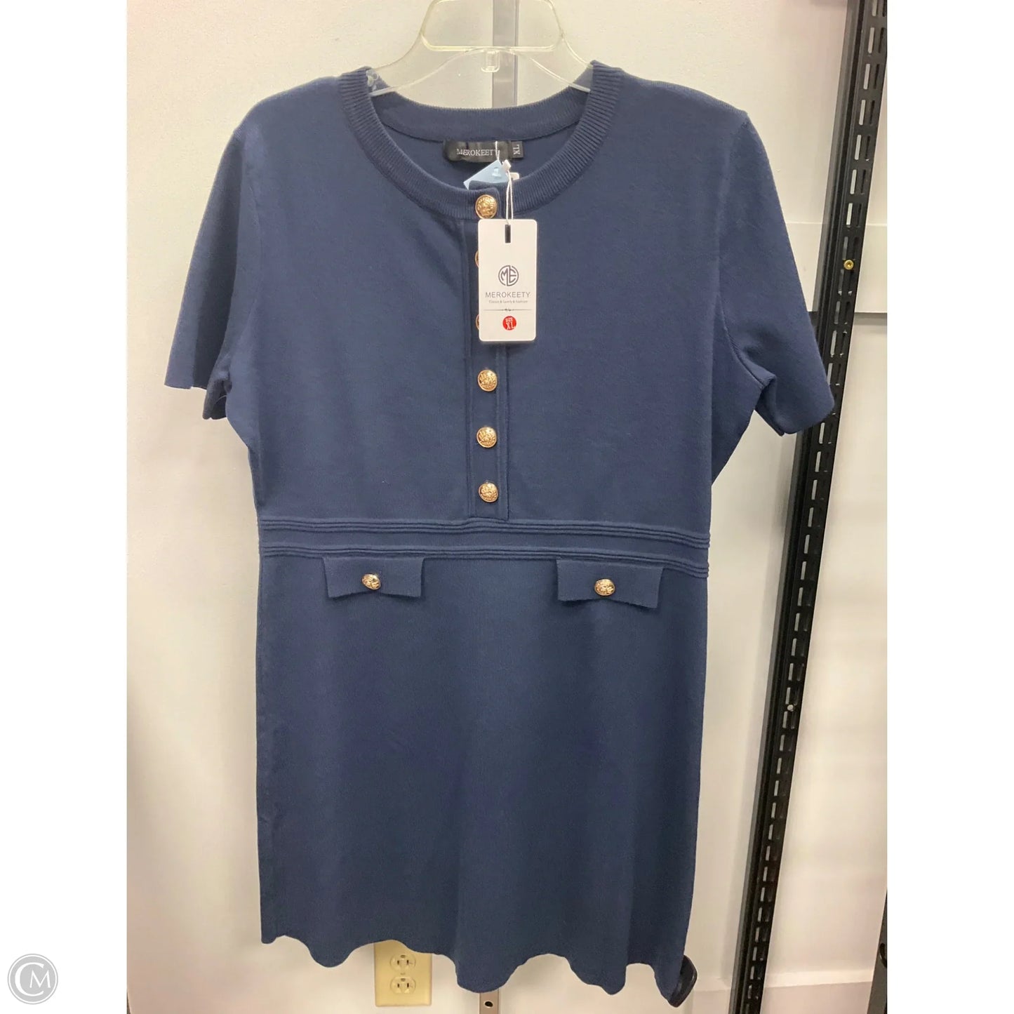 Dress Work By Merokeety In Navy, Size: Xl