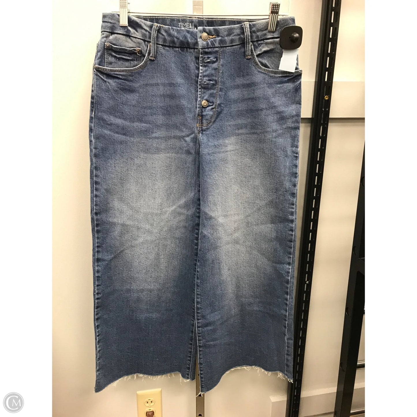 Jeans Wide Leg By Time And Tru In Blue Denim, Size: 8