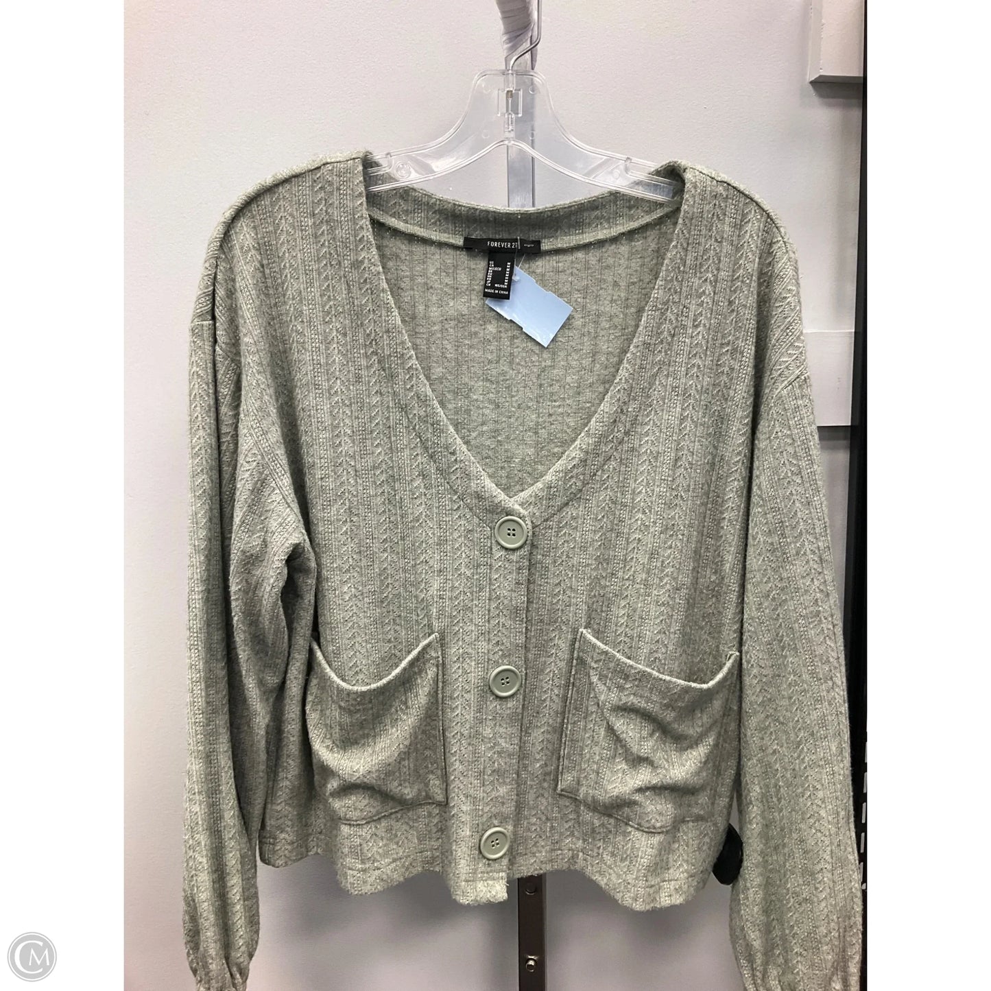 Top Long Sleeve By Forever 21 In Green, Size: M