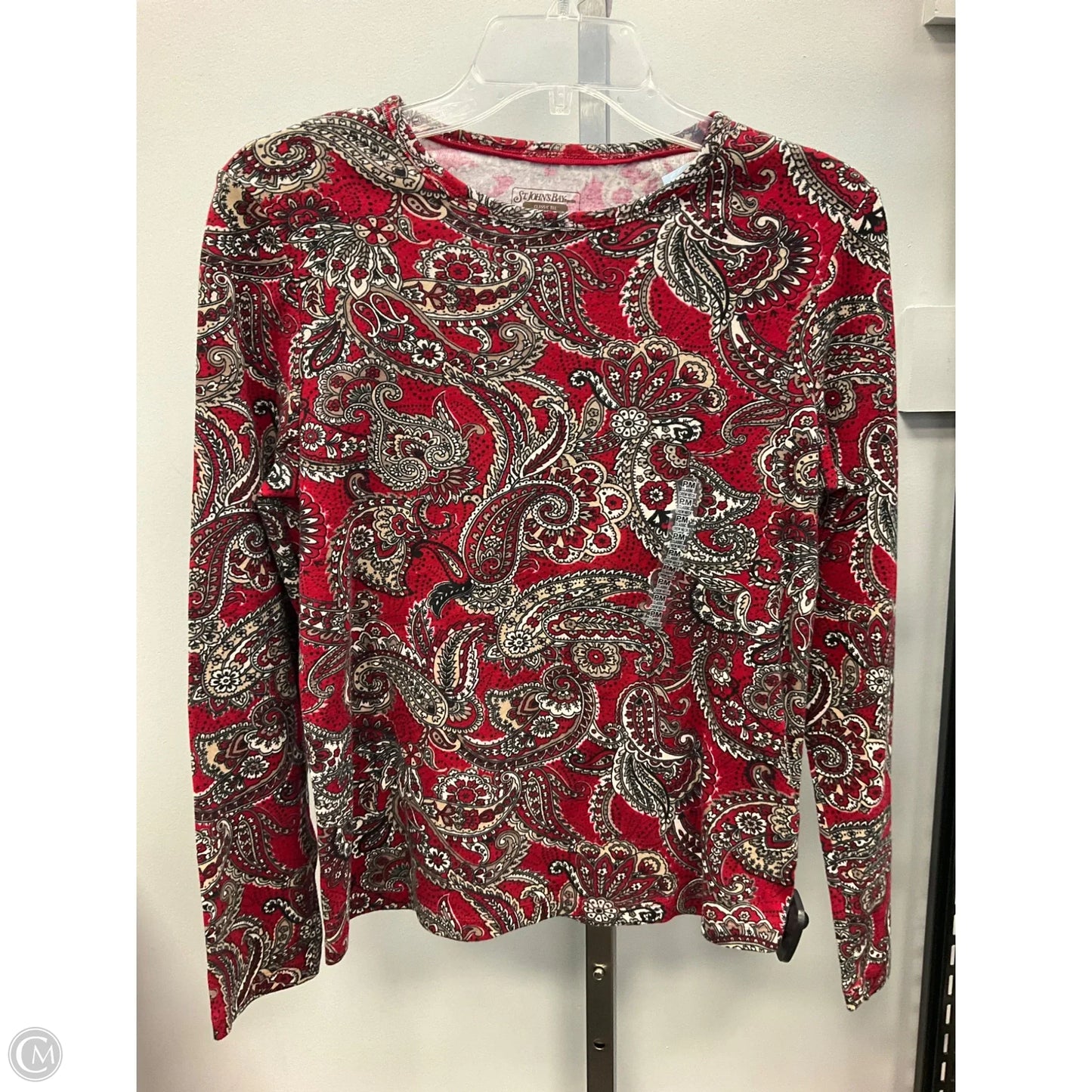 Top Long Sleeve By St Johns Bay In Paisley Print, Size: Mp
