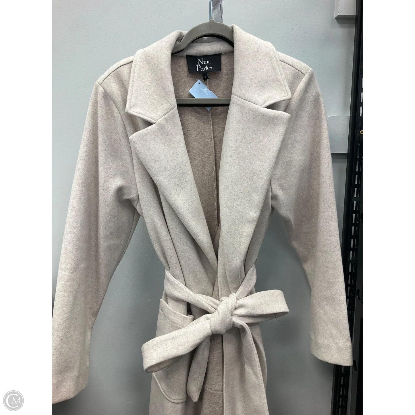 Coat Peacoat By Cmc In Cream, Size: 1x