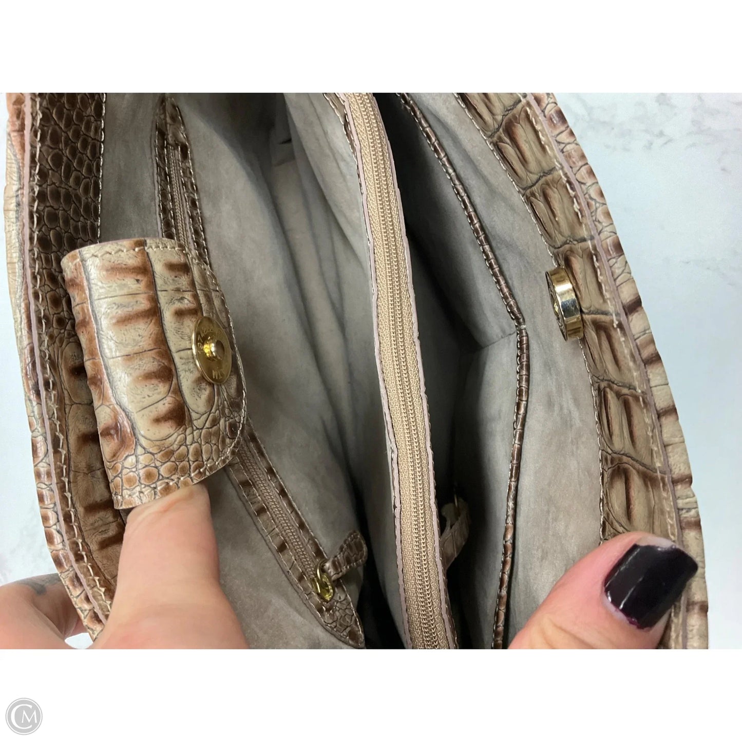 Handbag Designer By Brahmin, Size: Large