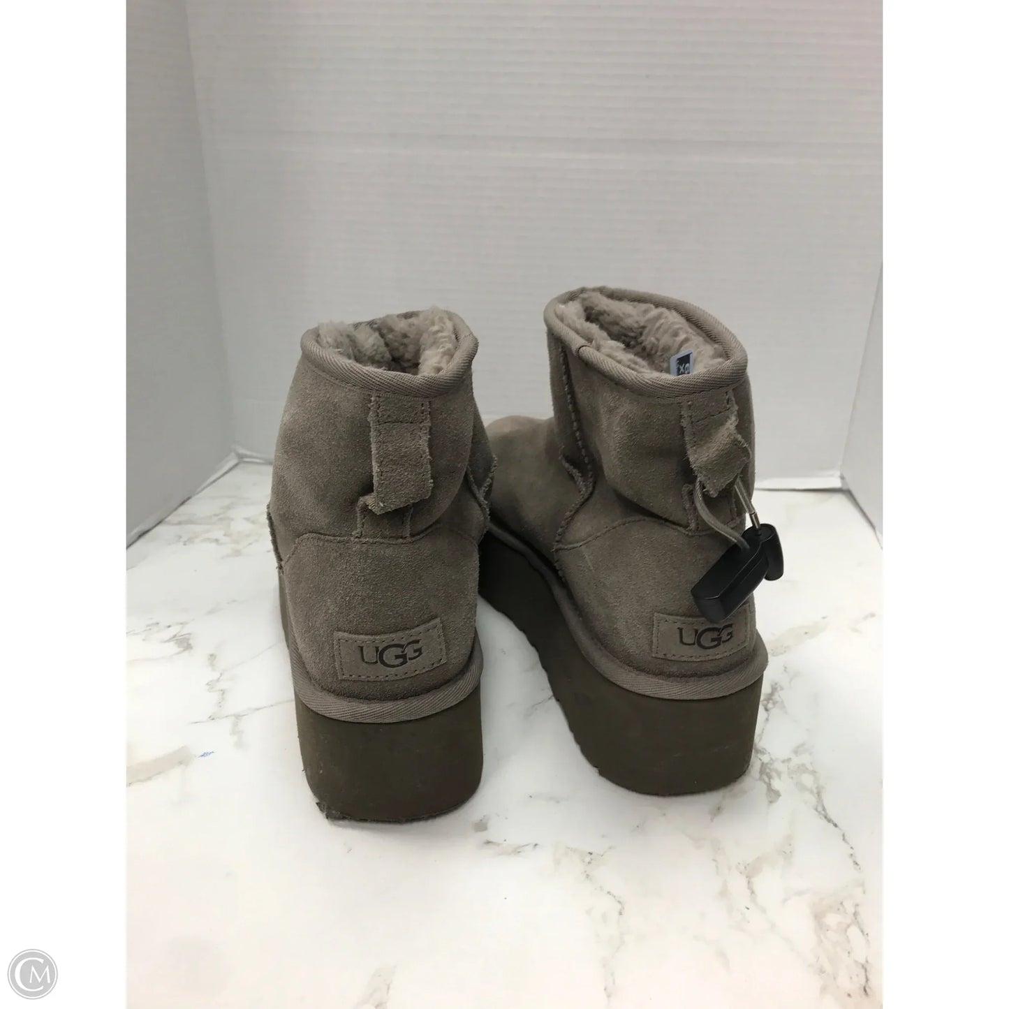Boots Designer By Ugg In Grey, Size: 9