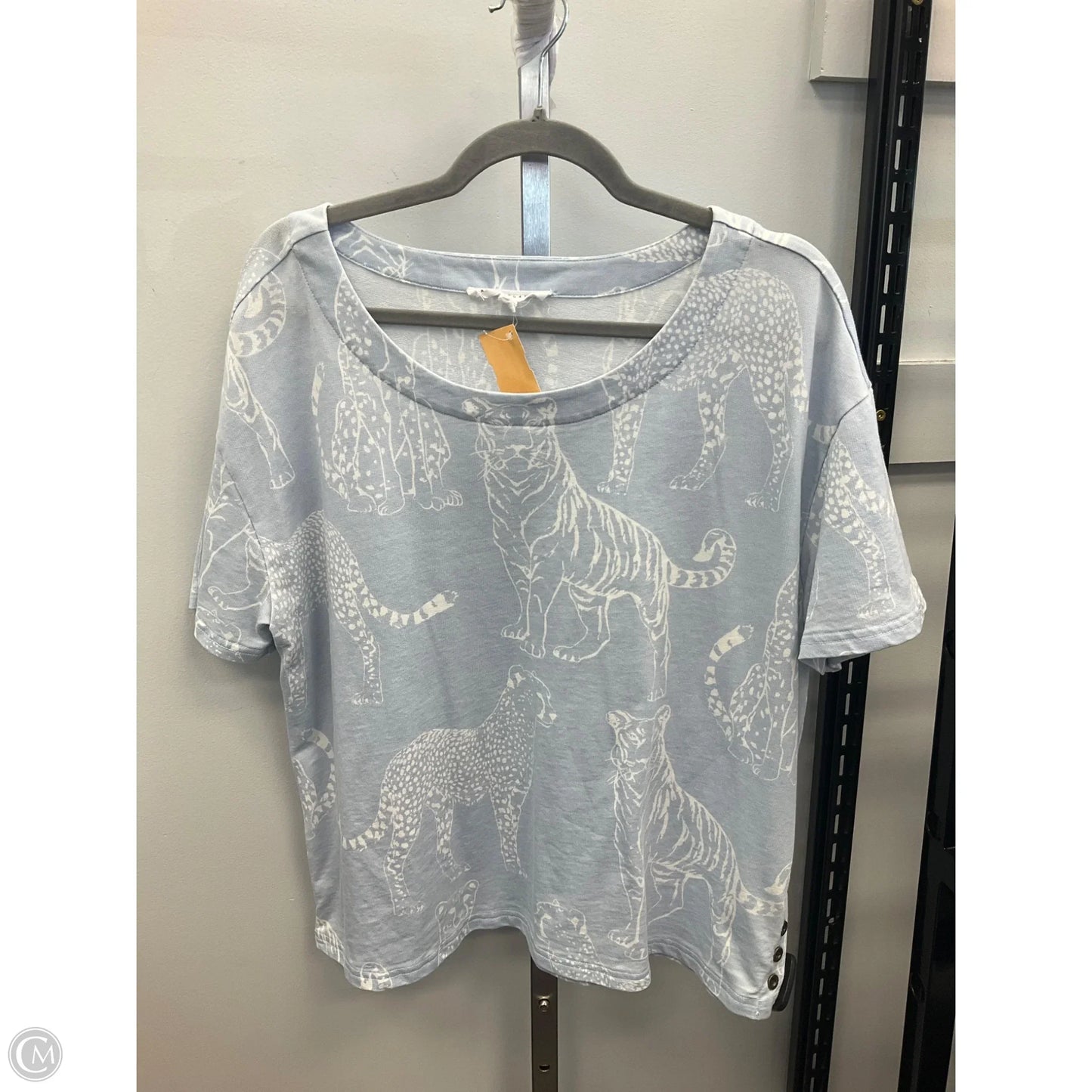 Top Short Sleeve By Jane And Delancey In Blue & White, Size: L