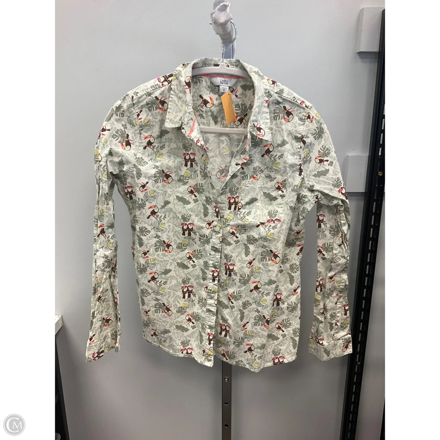 Top Long Sleeve By Croft And Barrow In Tropical Print, Size: Sp