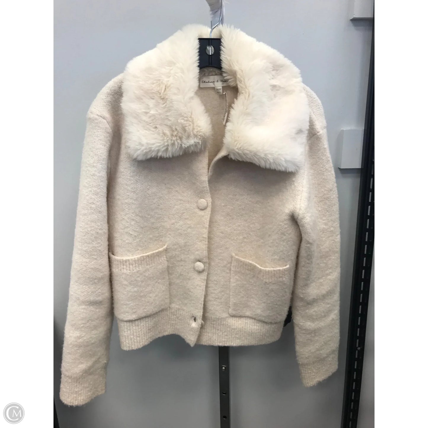 Sweater Cardigan By Chelsea And Theodore In Cream, Size: M