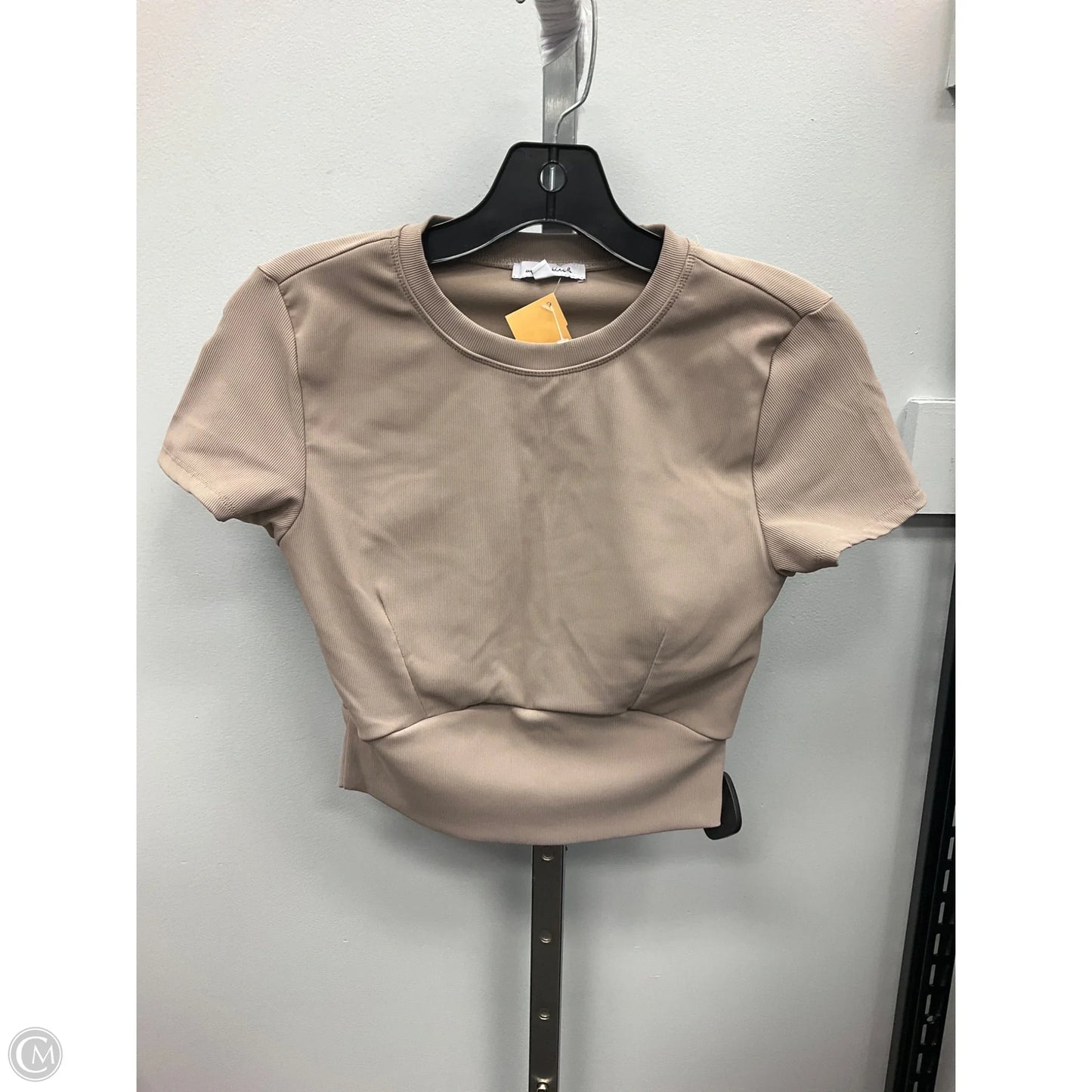 Top Short Sleeve By White Birch In Taupe, Size: S