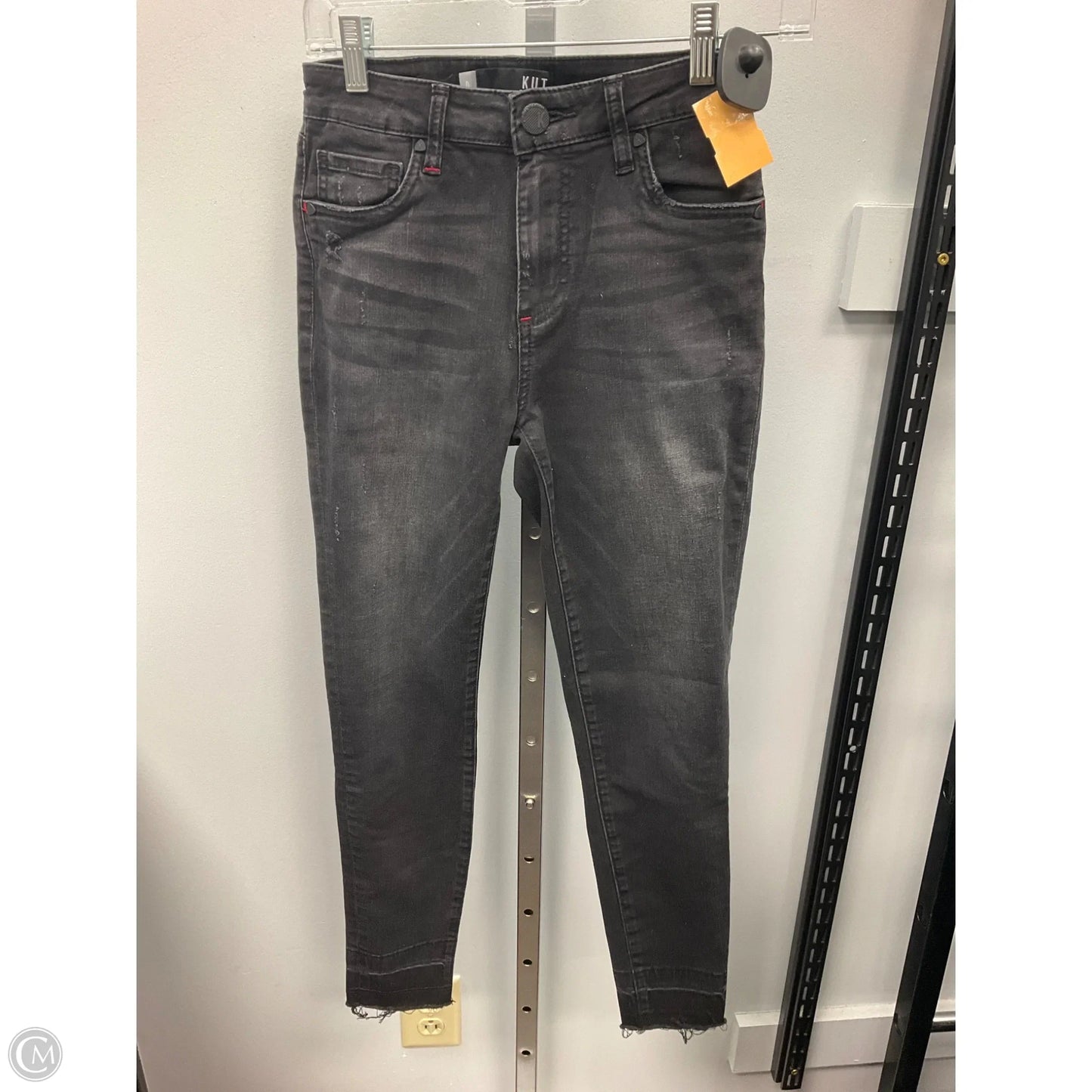 Jeans Skinny By Kut In Black Denim, Size: 0