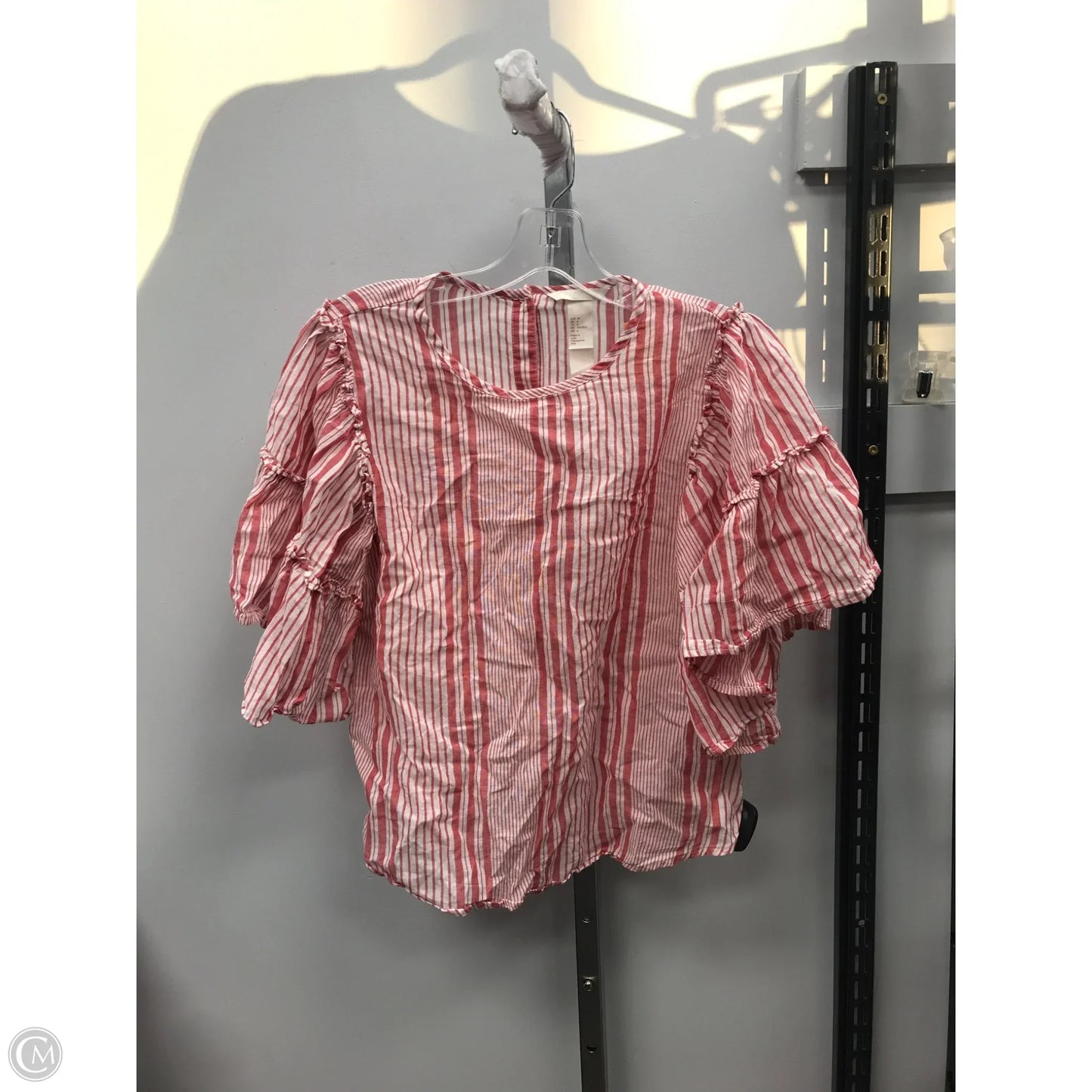 Top Short Sleeve By H&m In Striped Pattern, Size: 4
