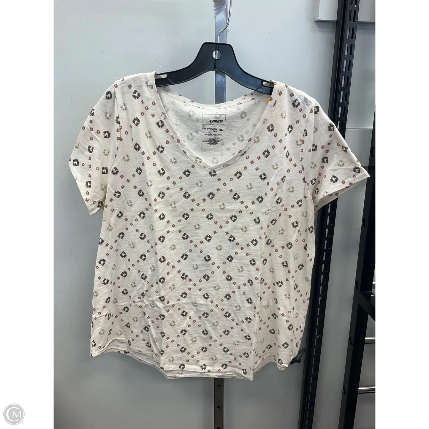 Top Short Sleeve Basic By Sonoma In Cream, Size: Xl