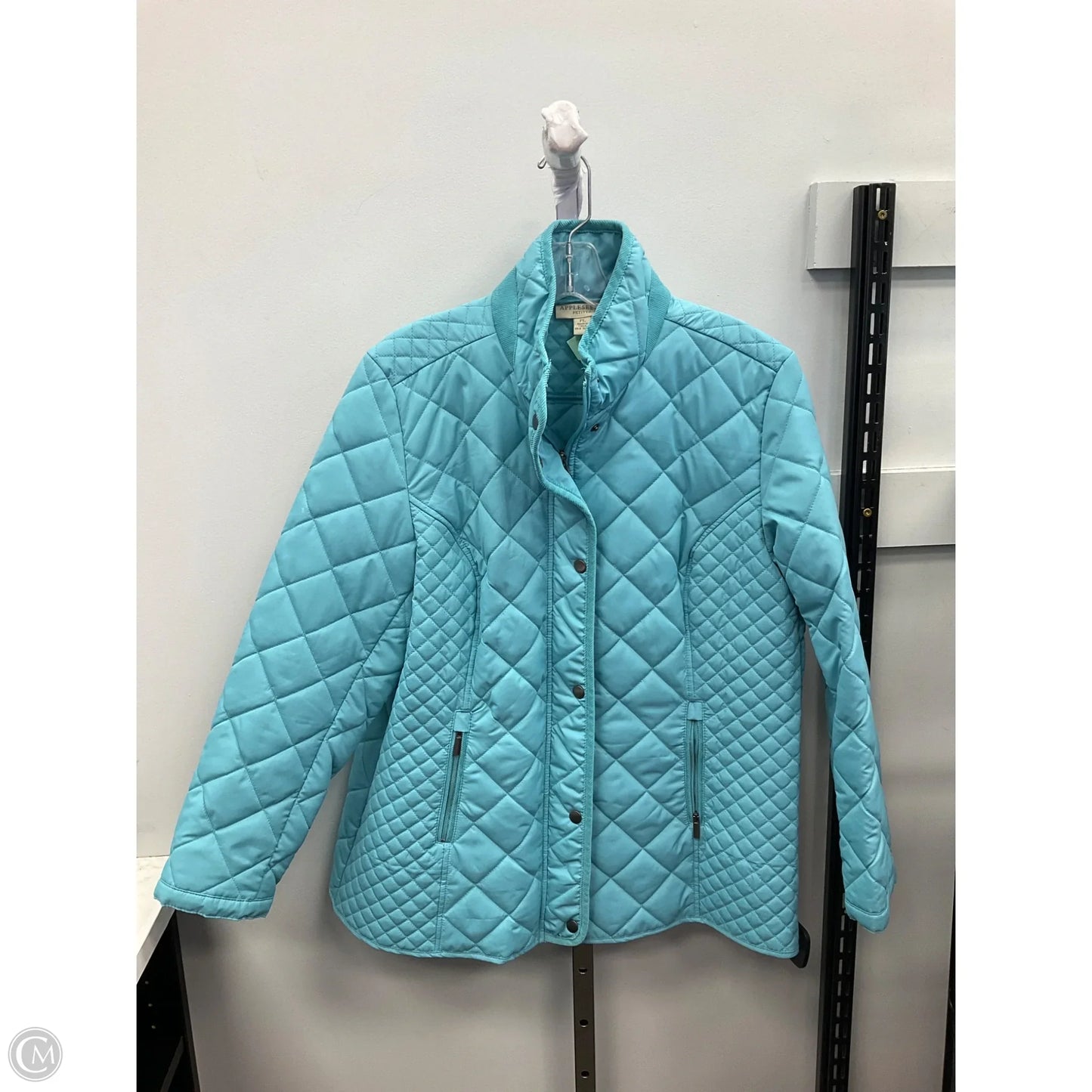 Jacket Puffer & Quilted By Appleseeds In Blue, Size: Lp