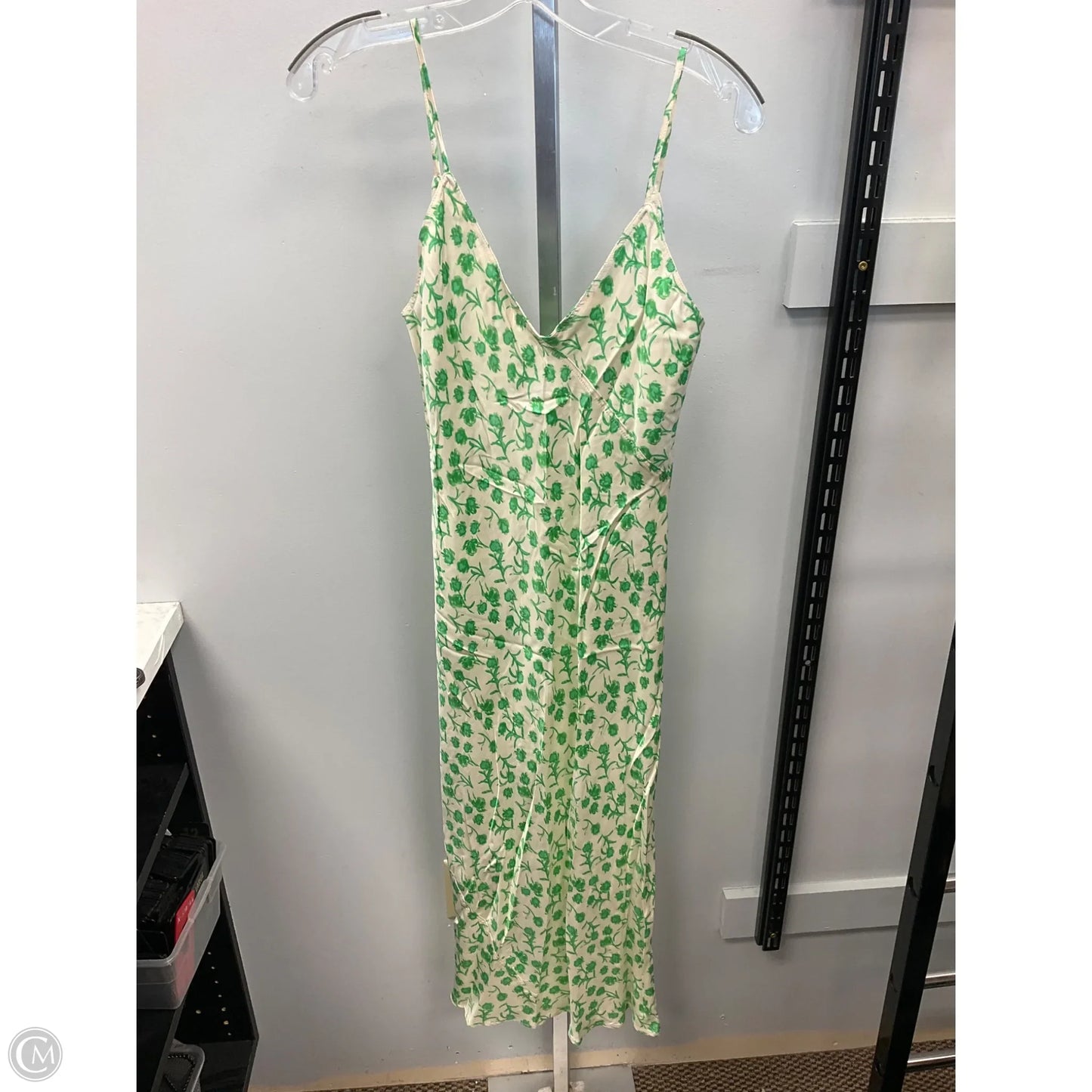 Dress Casual Maxi By Zara In Cream & Green, Size: Xs