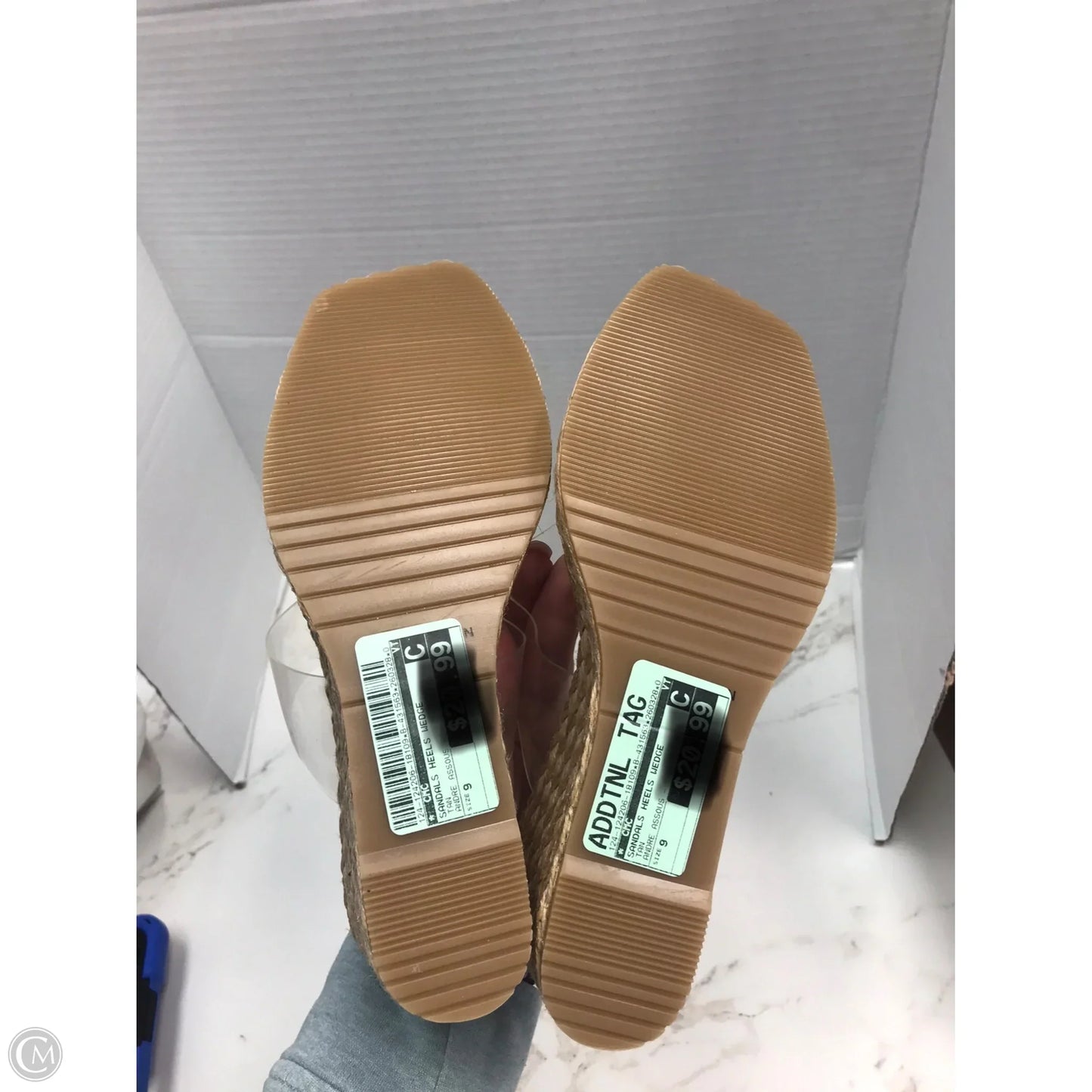 Sandals Heels Wedge By Cmc In Tan, Size: 9