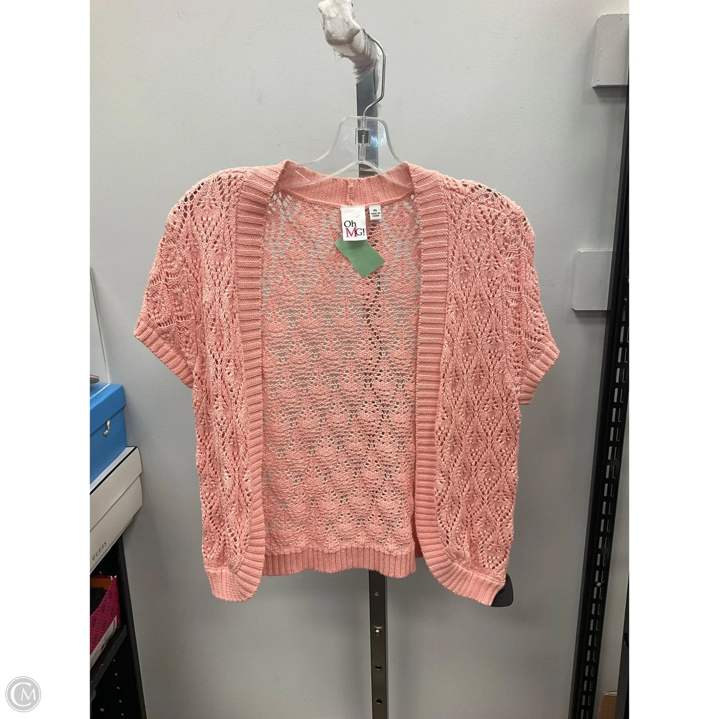 Sweater Cardigan By Clothes Mentor In Pink, Size: Xl