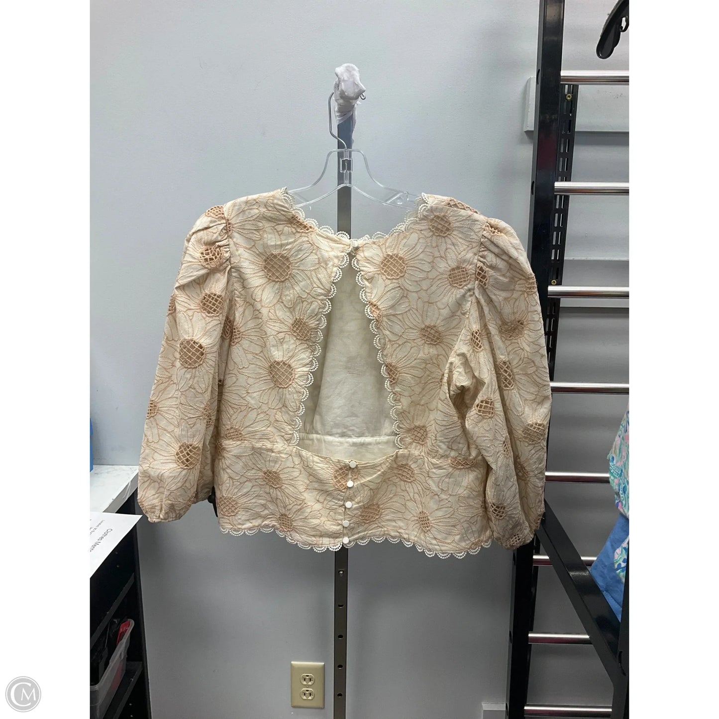 Top Long Sleeve By Express In Cream, Size: Xl