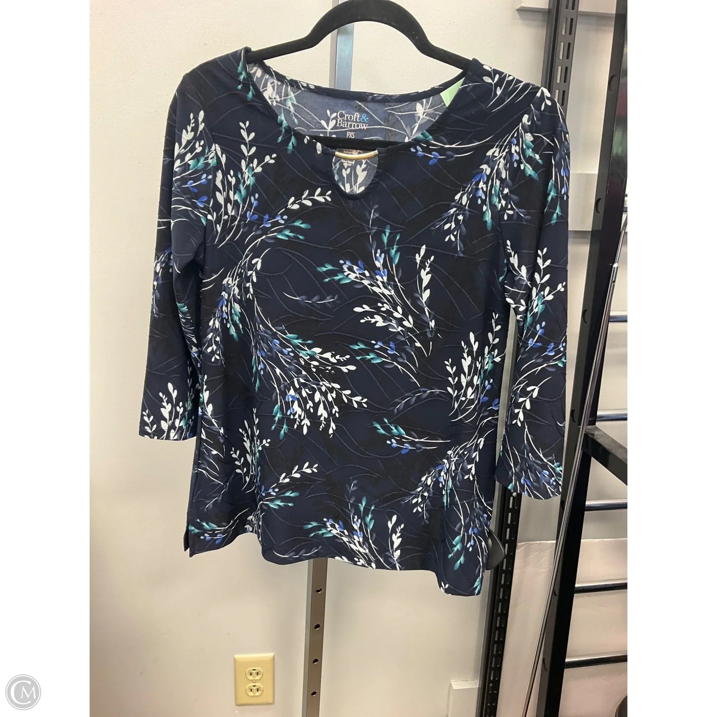 Top 3/4 Sleeve By Croft And Barrow In Blue, Size: Xsp