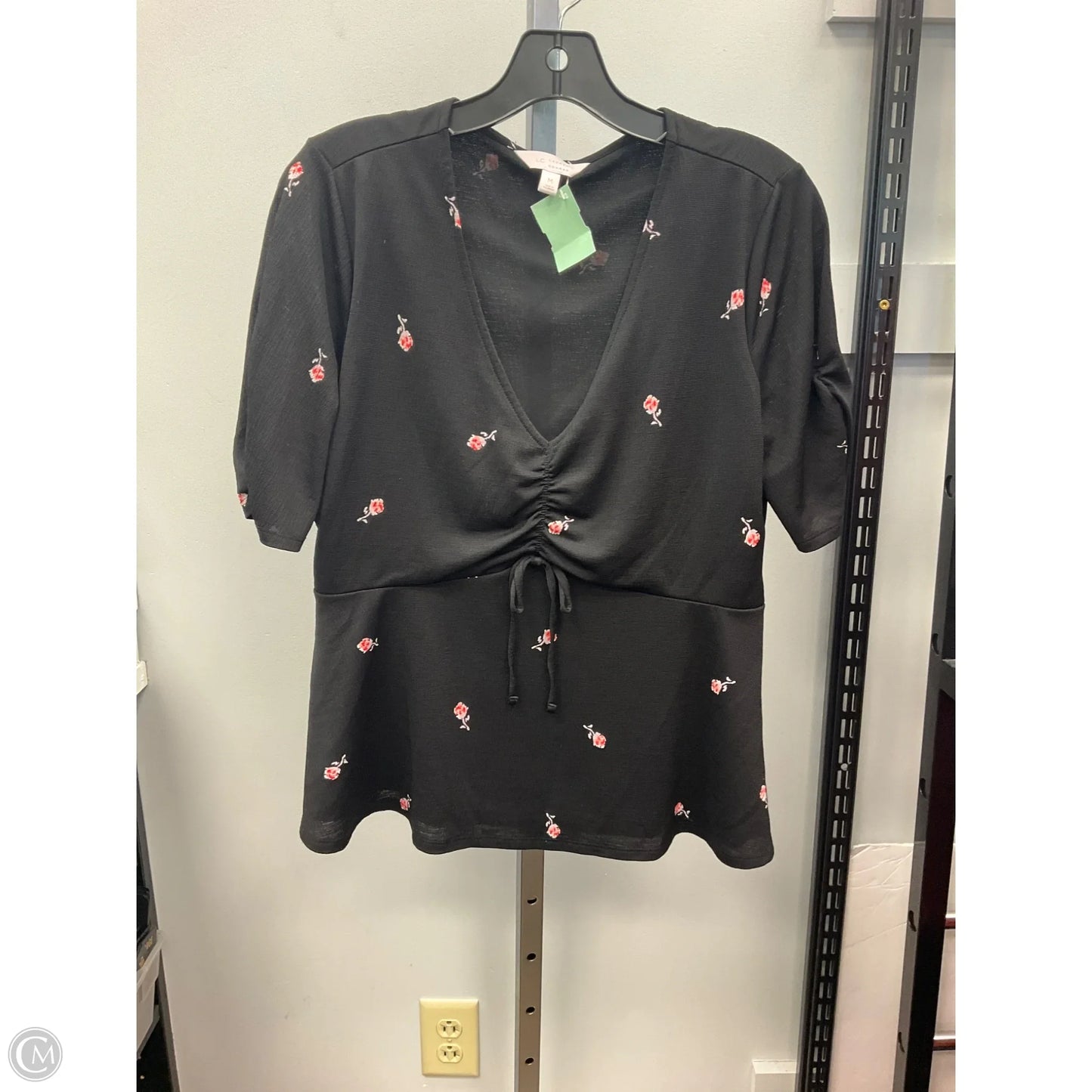 Top Short Sleeve By Lc Lauren Conrad In Black, Size: M