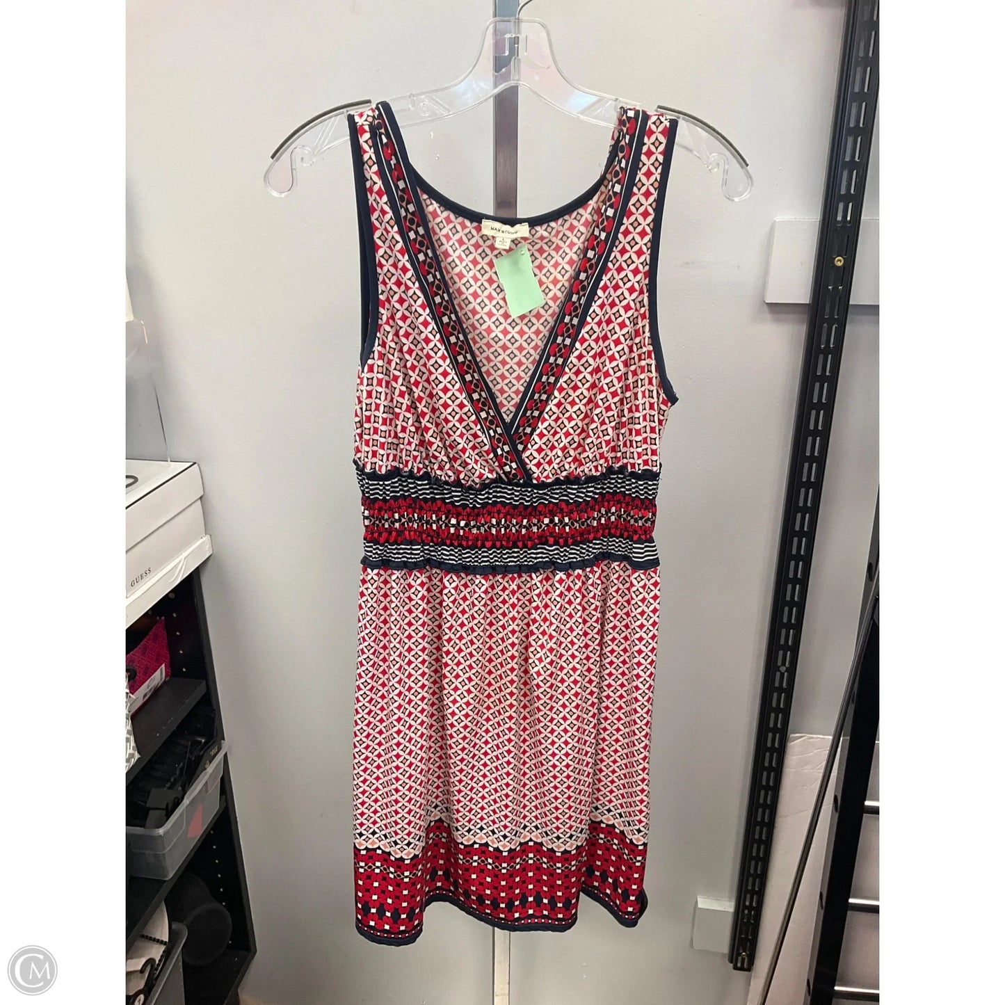 Dress Casual Short By Max Studio In Blue Red & White, Size: L