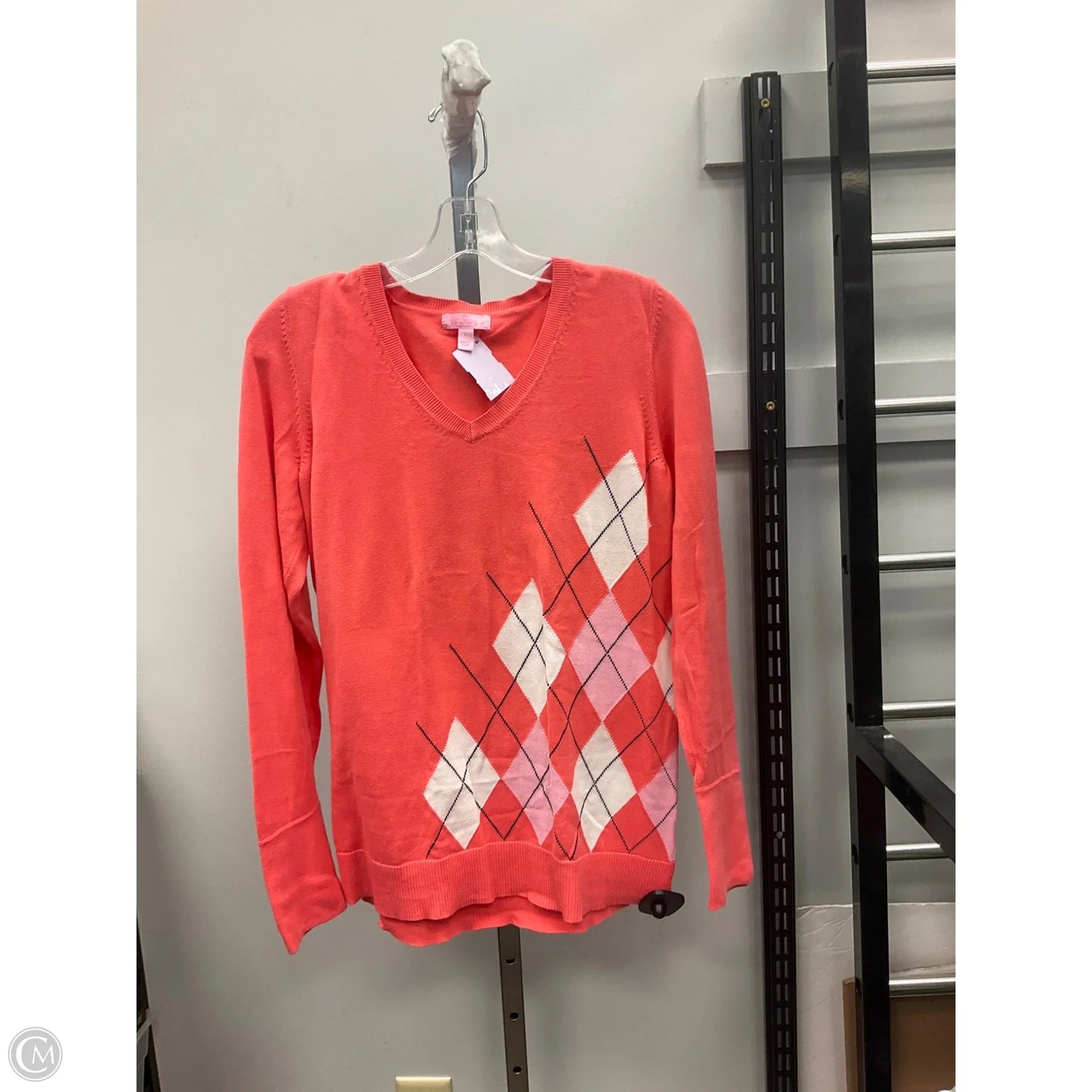 Sweater Cardigan Designer By Lilly Pulitzer In Pink, Size: L