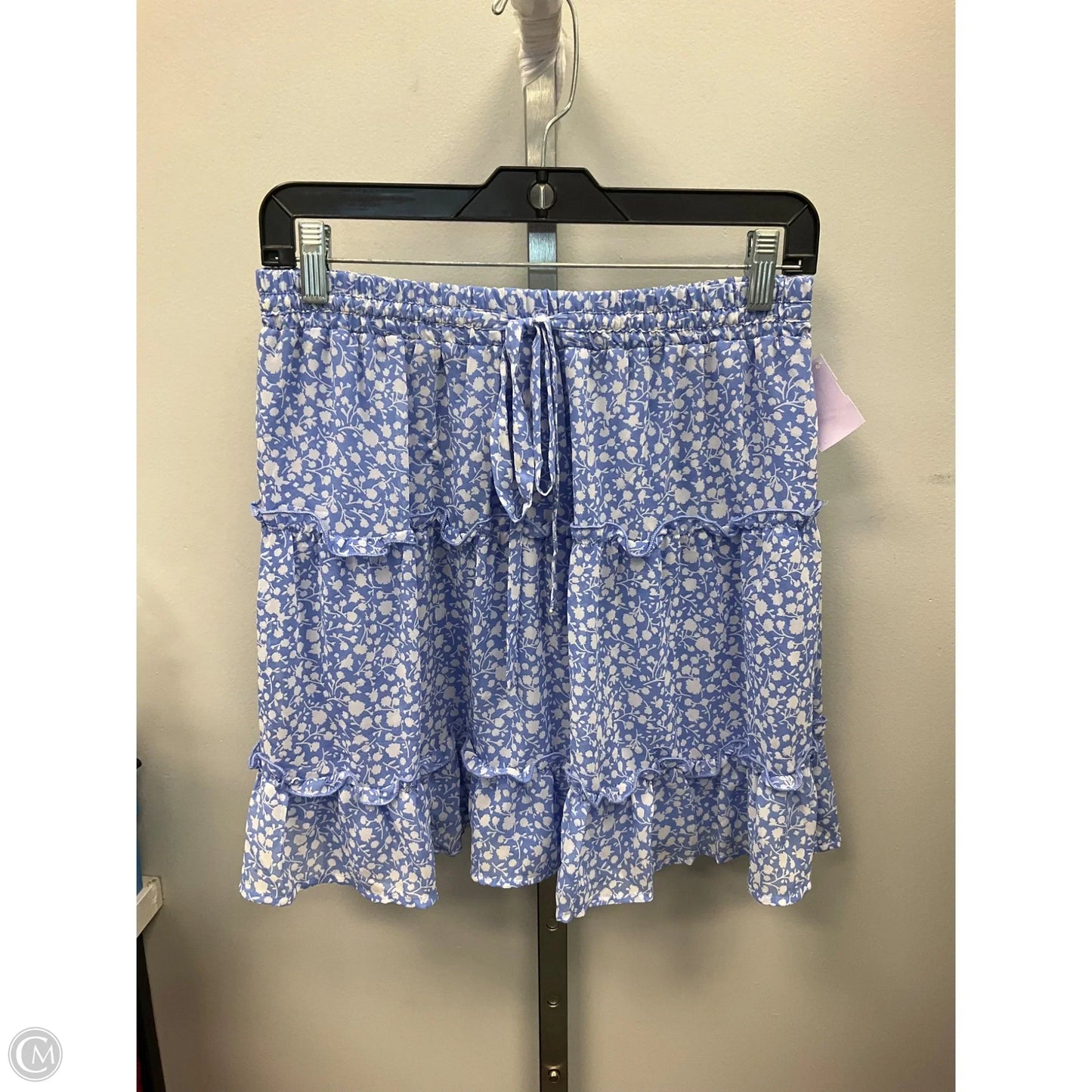 Skirt Mini & Short By Sienna Sky In Blue & White, Size: L