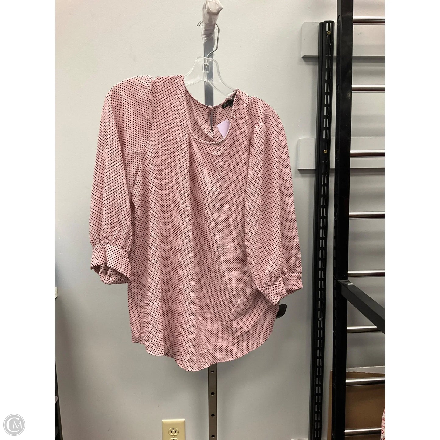 Top 3/4 Sleeve By Adrianna Papell In Polkadot Pattern, Size: L
