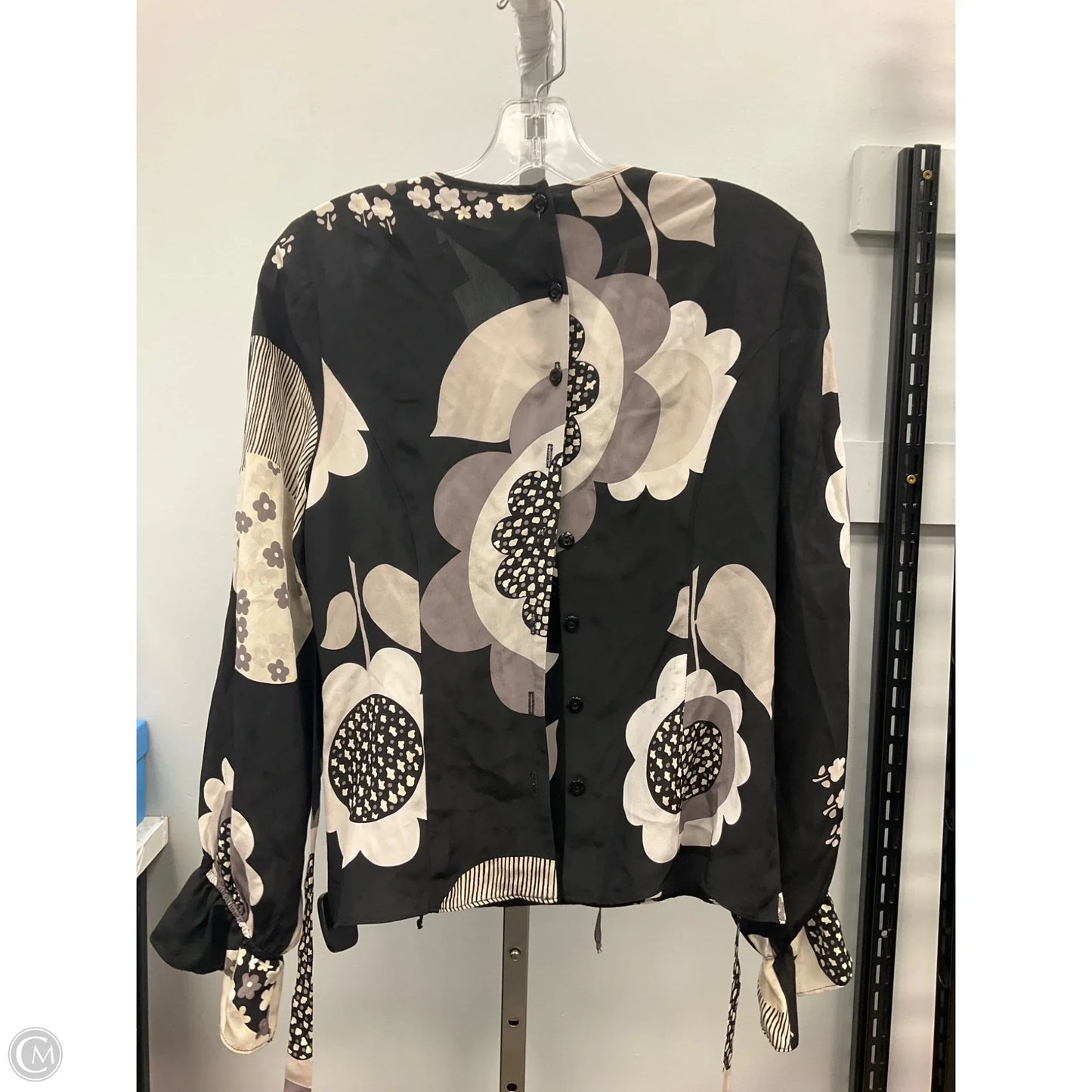 Blouse 3/4 Sleeve By Nanette Lepore In Black & Grey, Size: 6