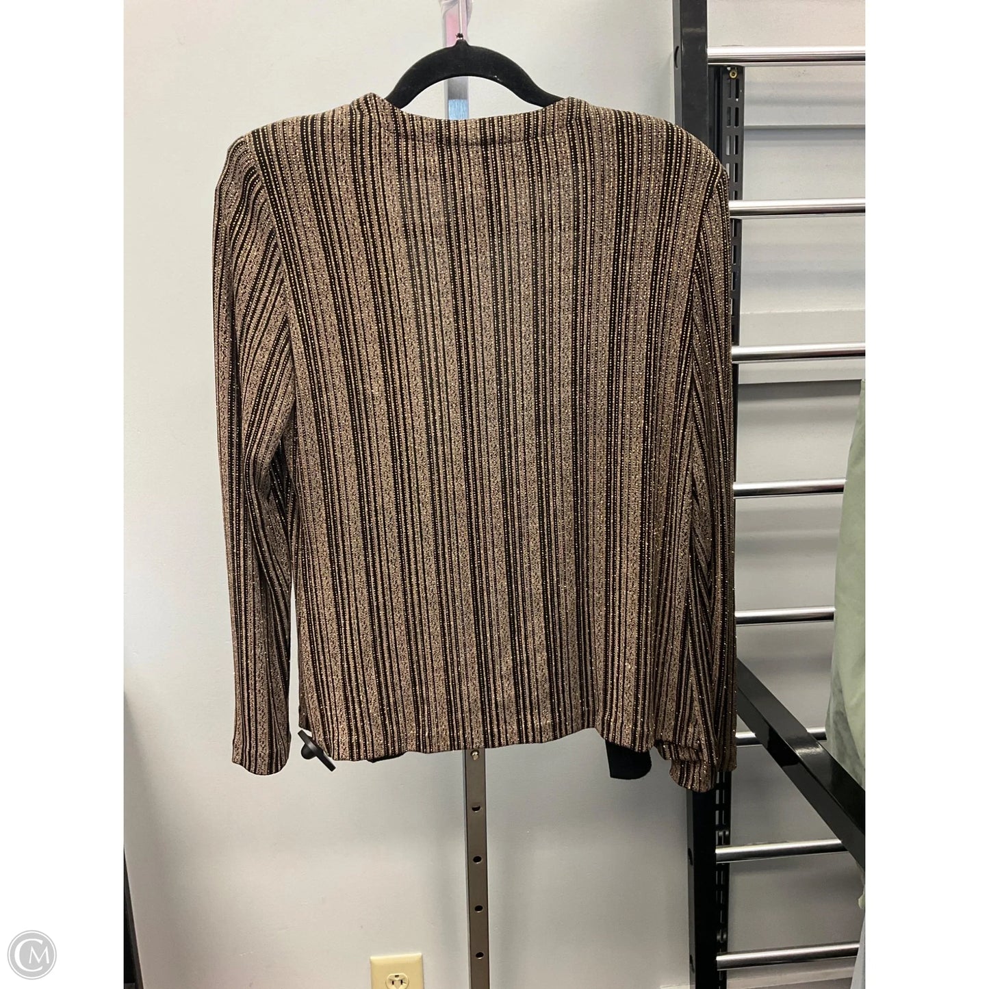 Cardigan Designer By Xscape In Black & Gold, Size: M