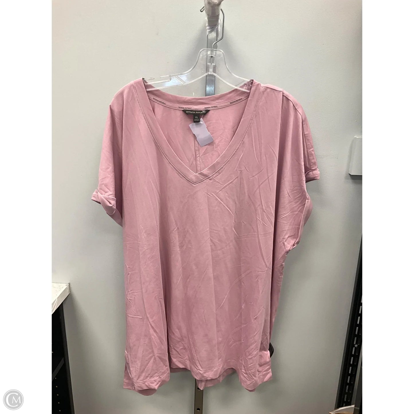Top Short Sleeve Basic By Banana Republic In Pink, Size: Xxl