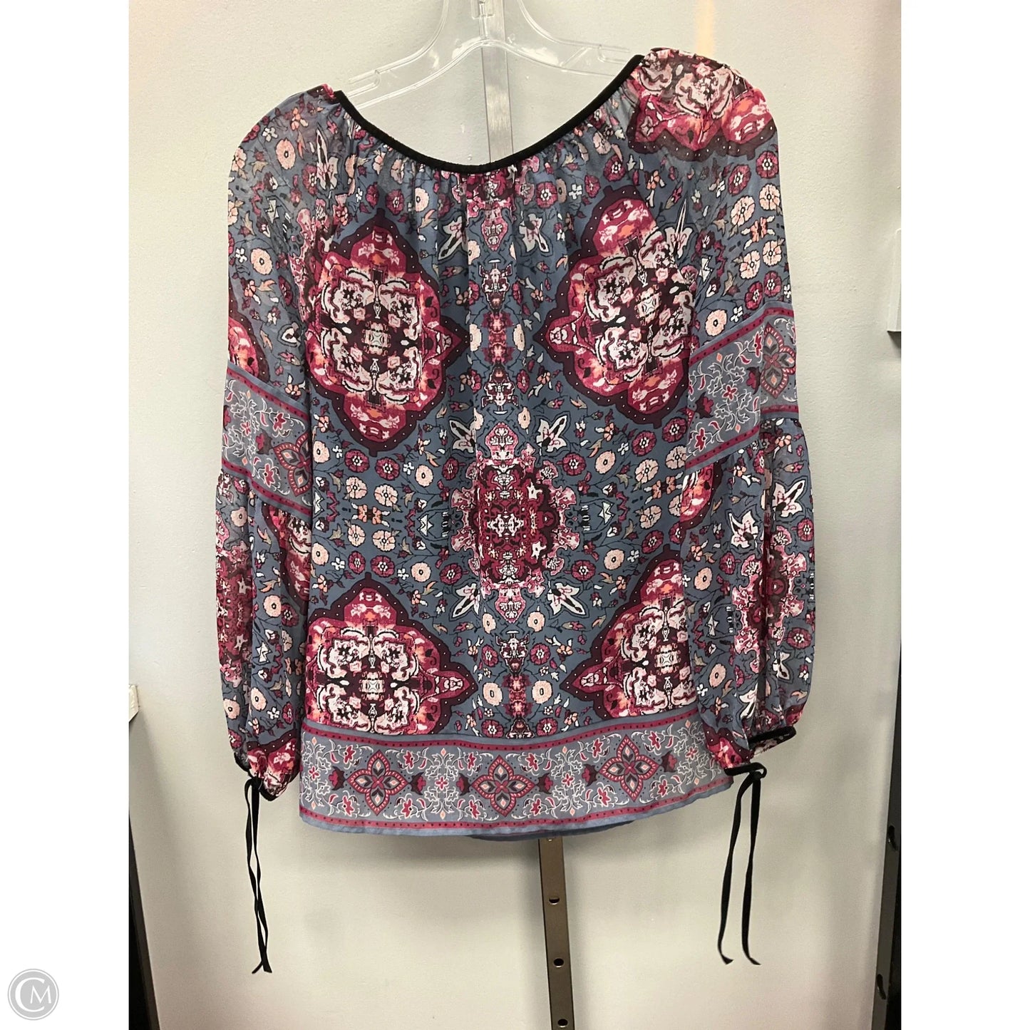 Top Long Sleeve By White House Black Market In Grey & Purple, Size: 0p
