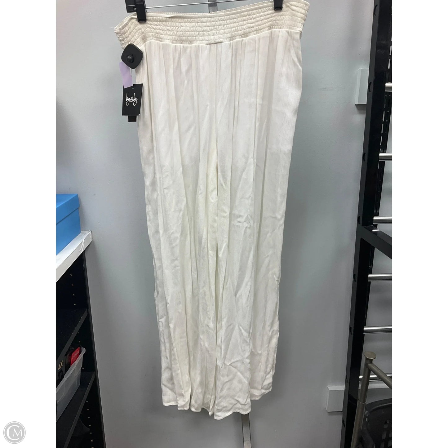 Pants Wide Leg By By & By In Cream, Size: Xl