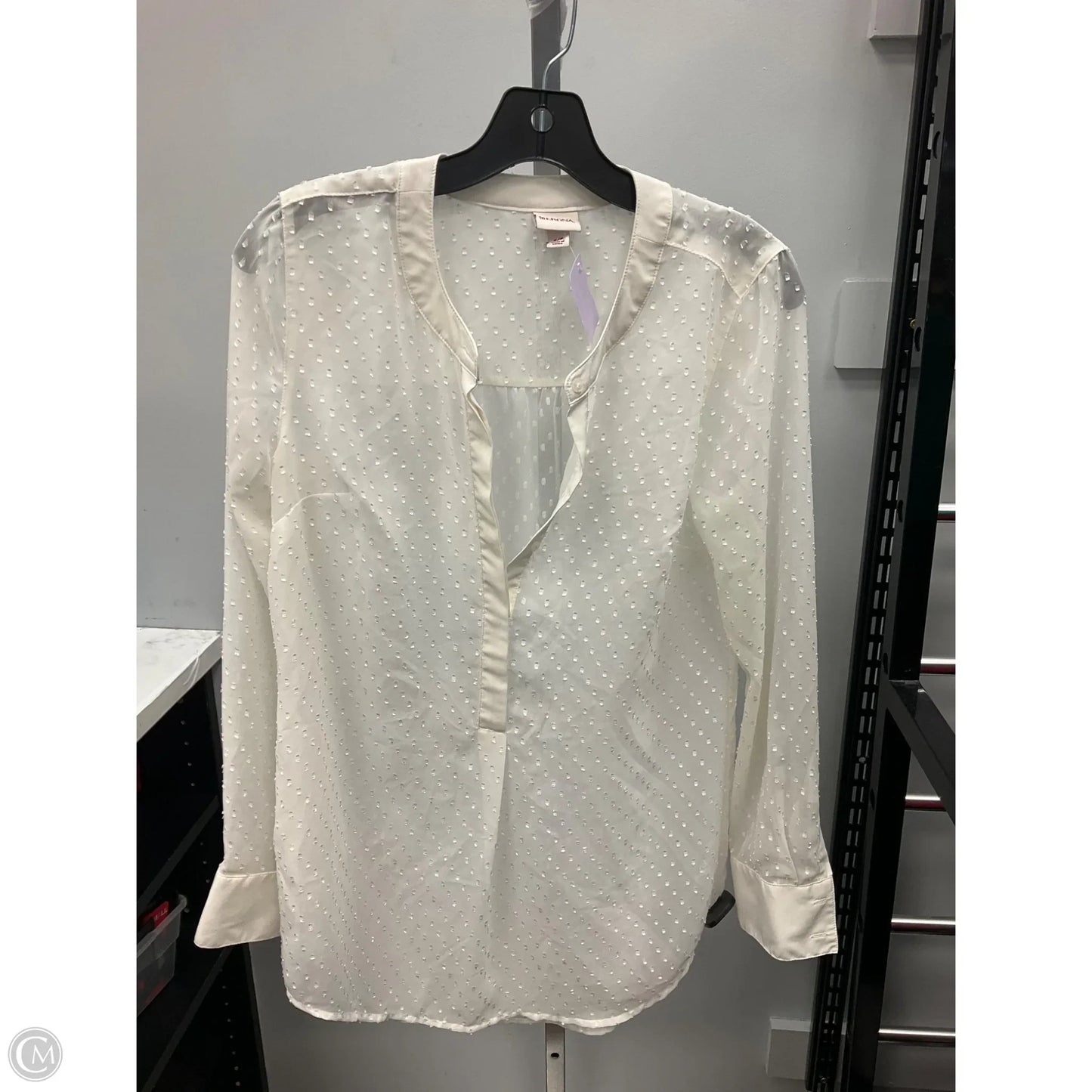 Top Long Sleeve By Merona In Cream, Size: S