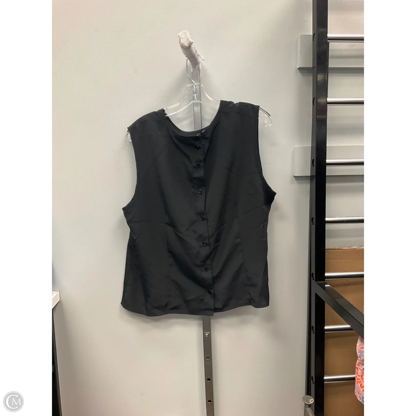 Top Sleeveless By Karen Scott In Black, Size: Xl