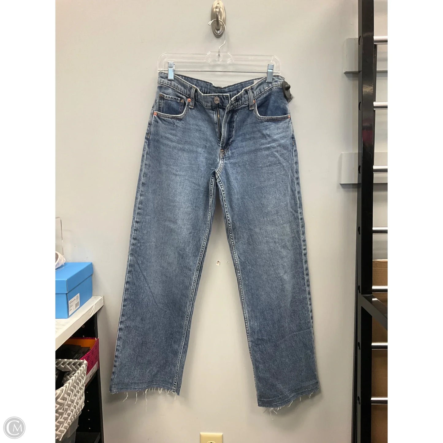 Jeans Wide Leg By Gap In Blue Denim, Size: 4