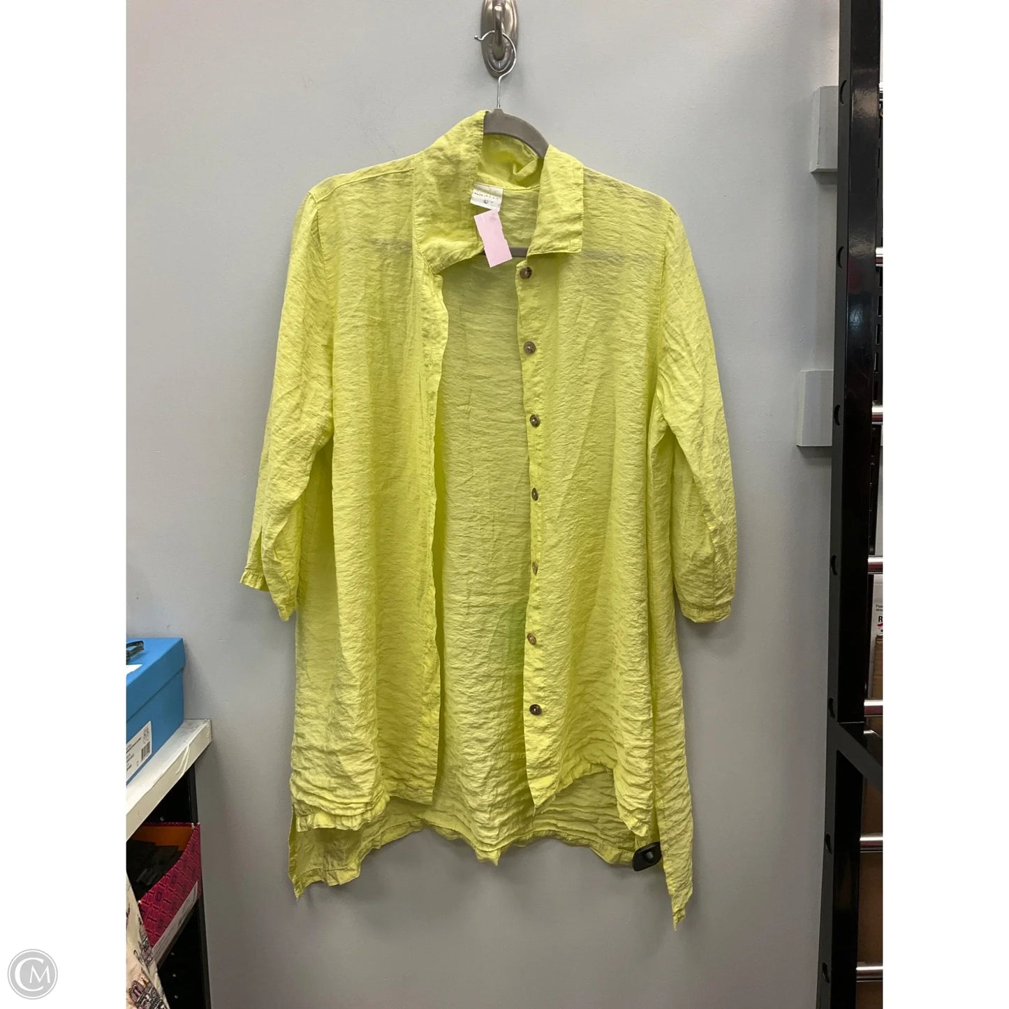 Top 3/4 Sleeve By Cmc In Chartreuse, Size: L