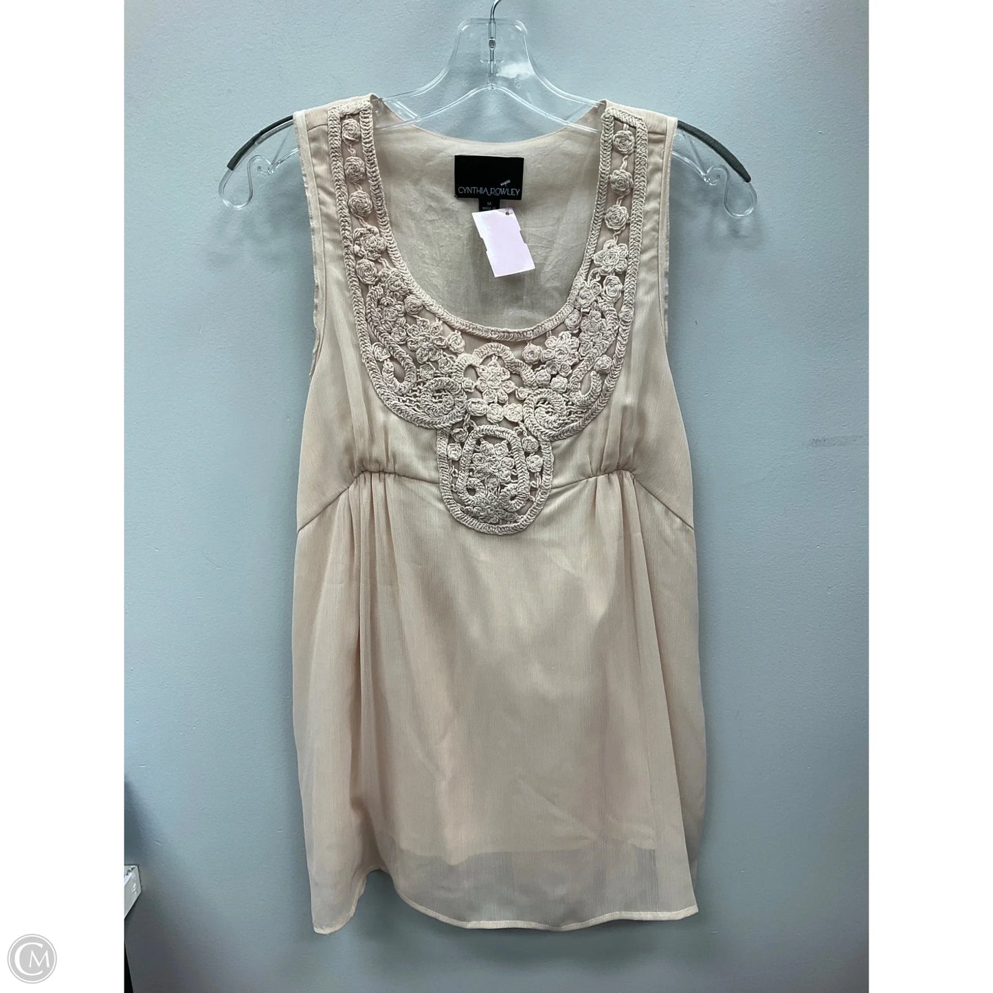 Top Sleeveless By Cynthia Rowley In Cream, Size: M