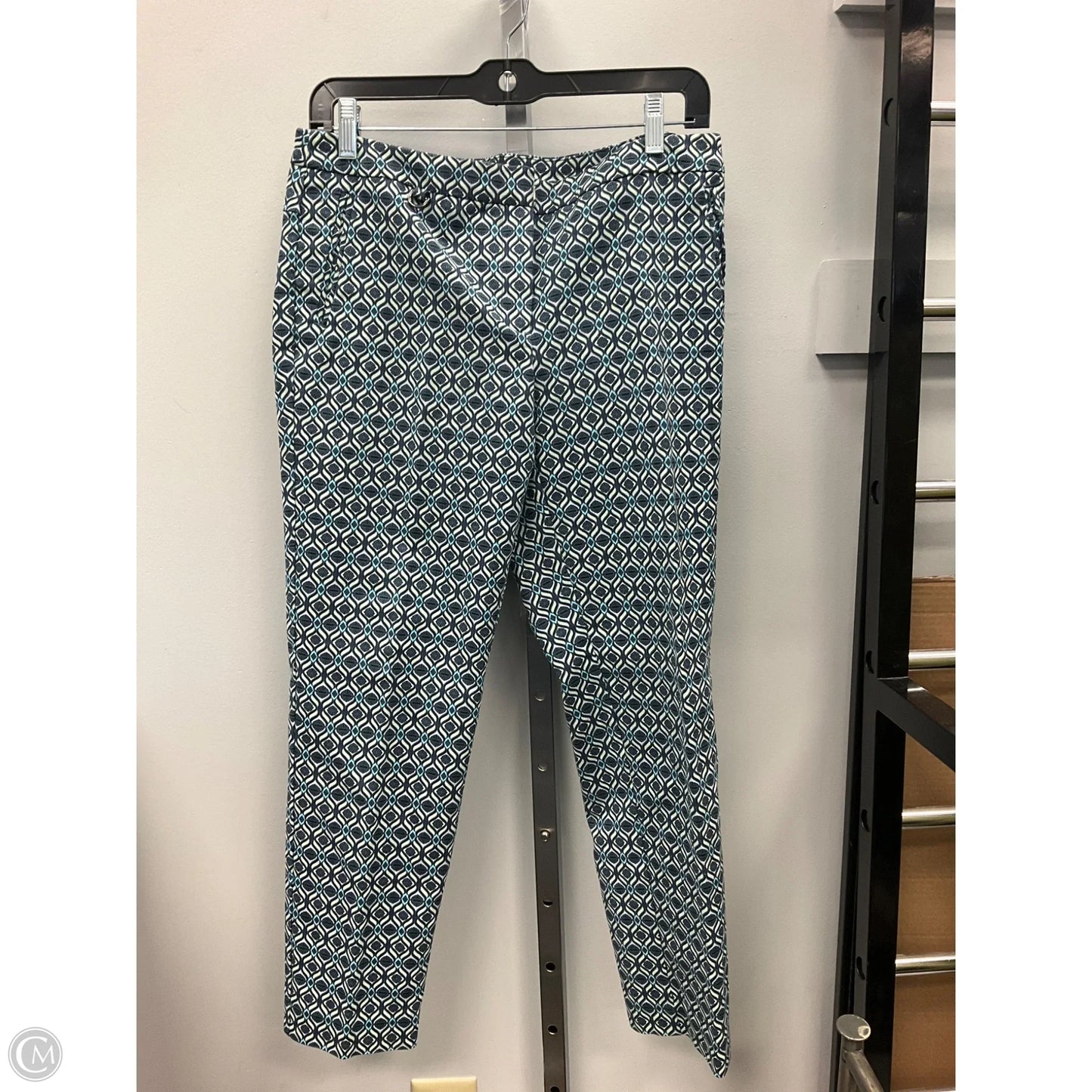 Pants Cropped By Adrianna Papell In Geometric Pattern, Size: 8