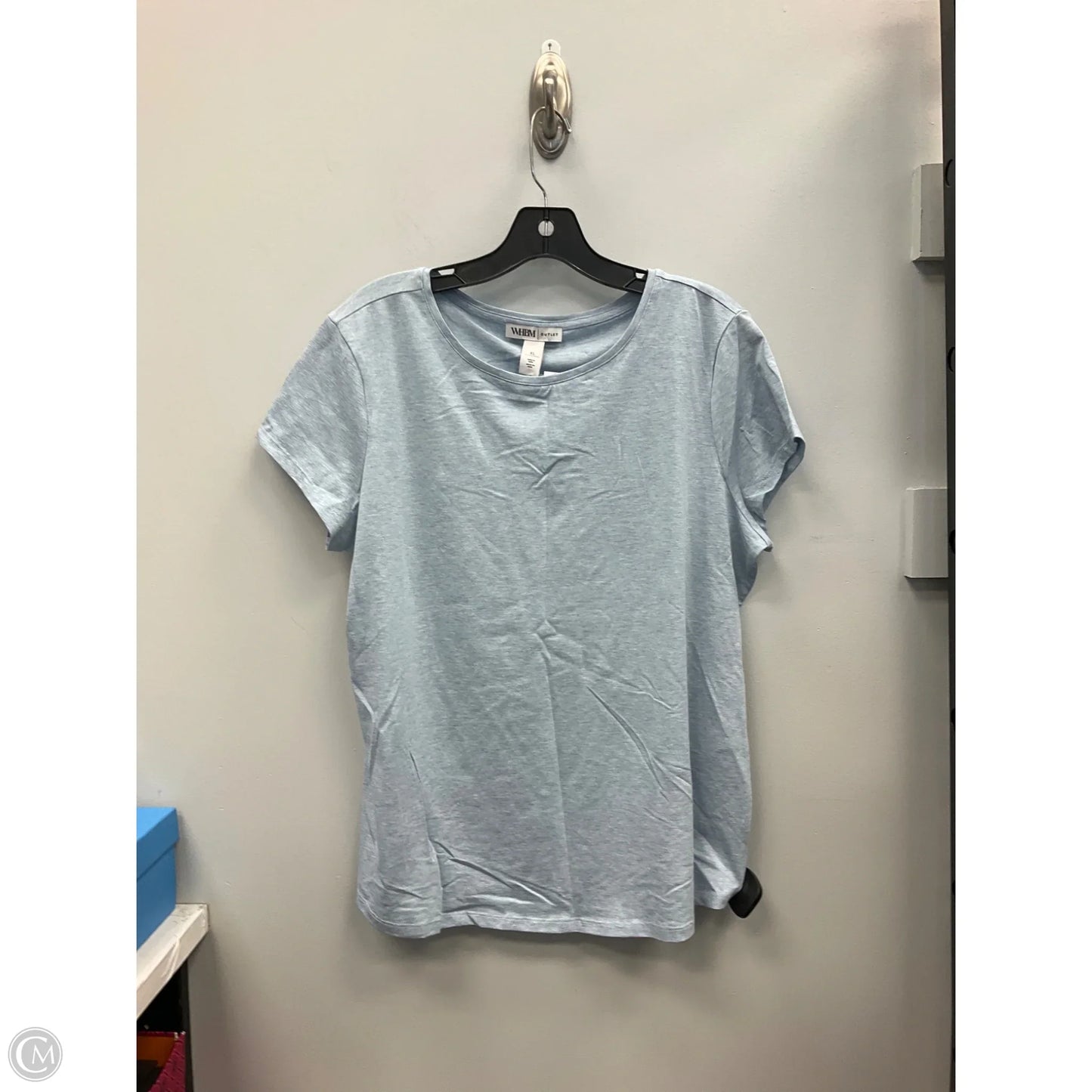 Top Short Sleeve Basic By White House Black Market In Blue, Size: Xl